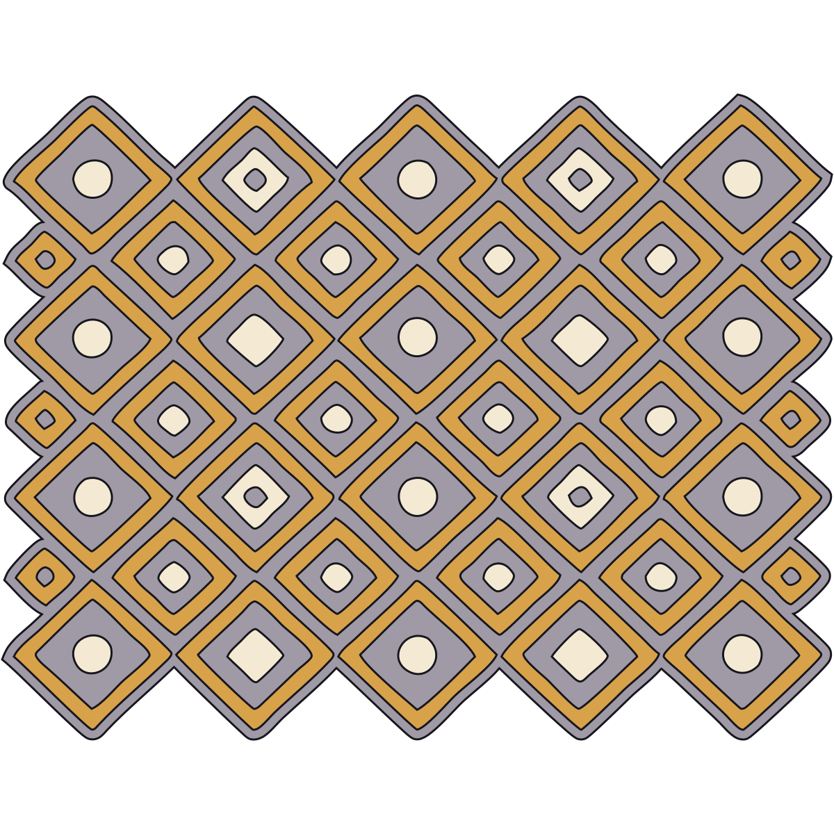 Diamond-with-Dot Field Motif — Slavic Embroidery preview