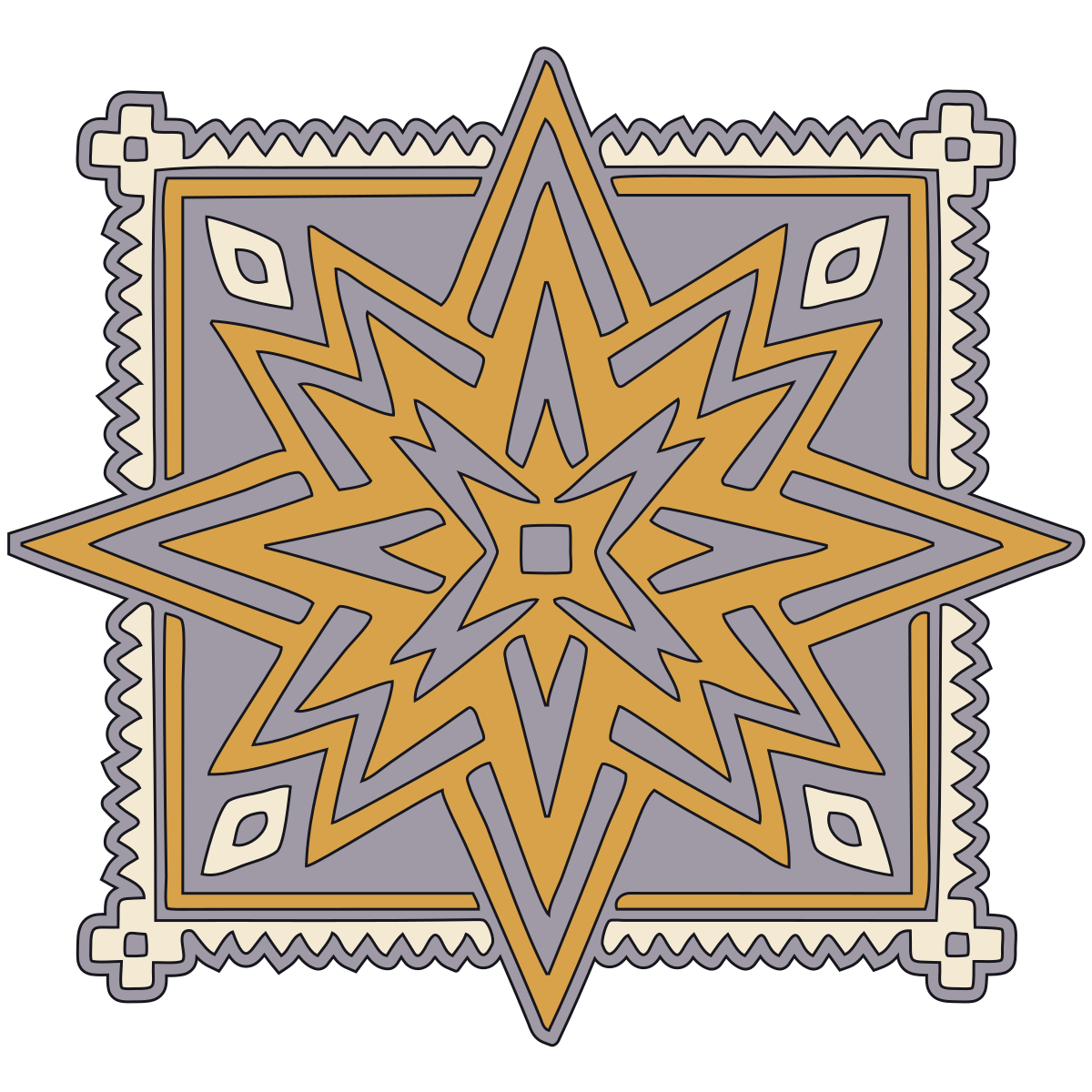 Eight-Point Rosette — Eastern Slavic Folk Ornament V2 preview