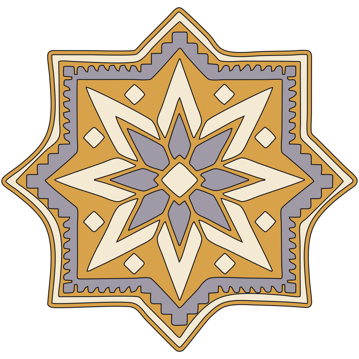 Eight-Point Rosette — Eastern Slavic Folk Ornament V3 preview