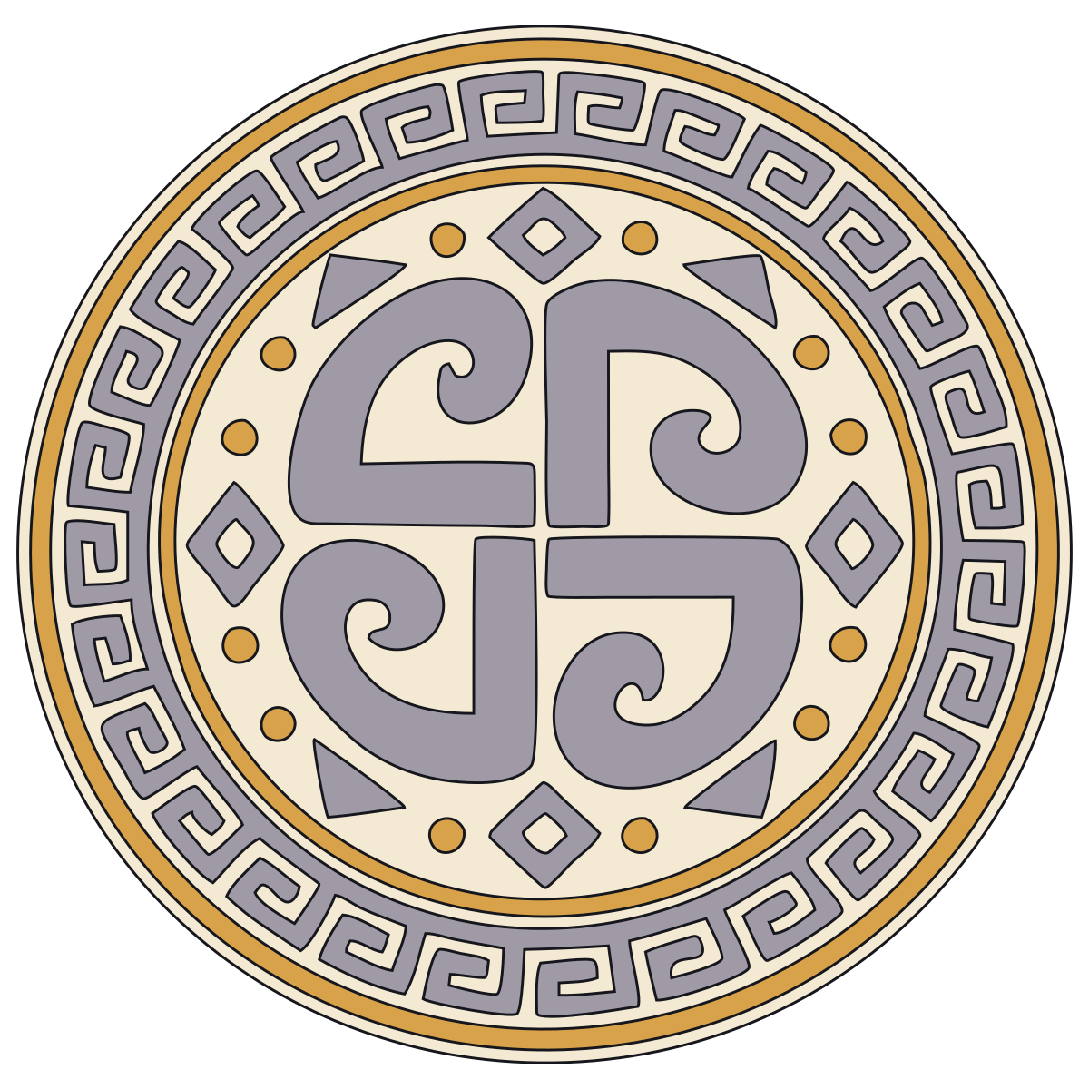 Hooked Cross Motif — Historic Slavic Textile and Ceramic Ornament preview
