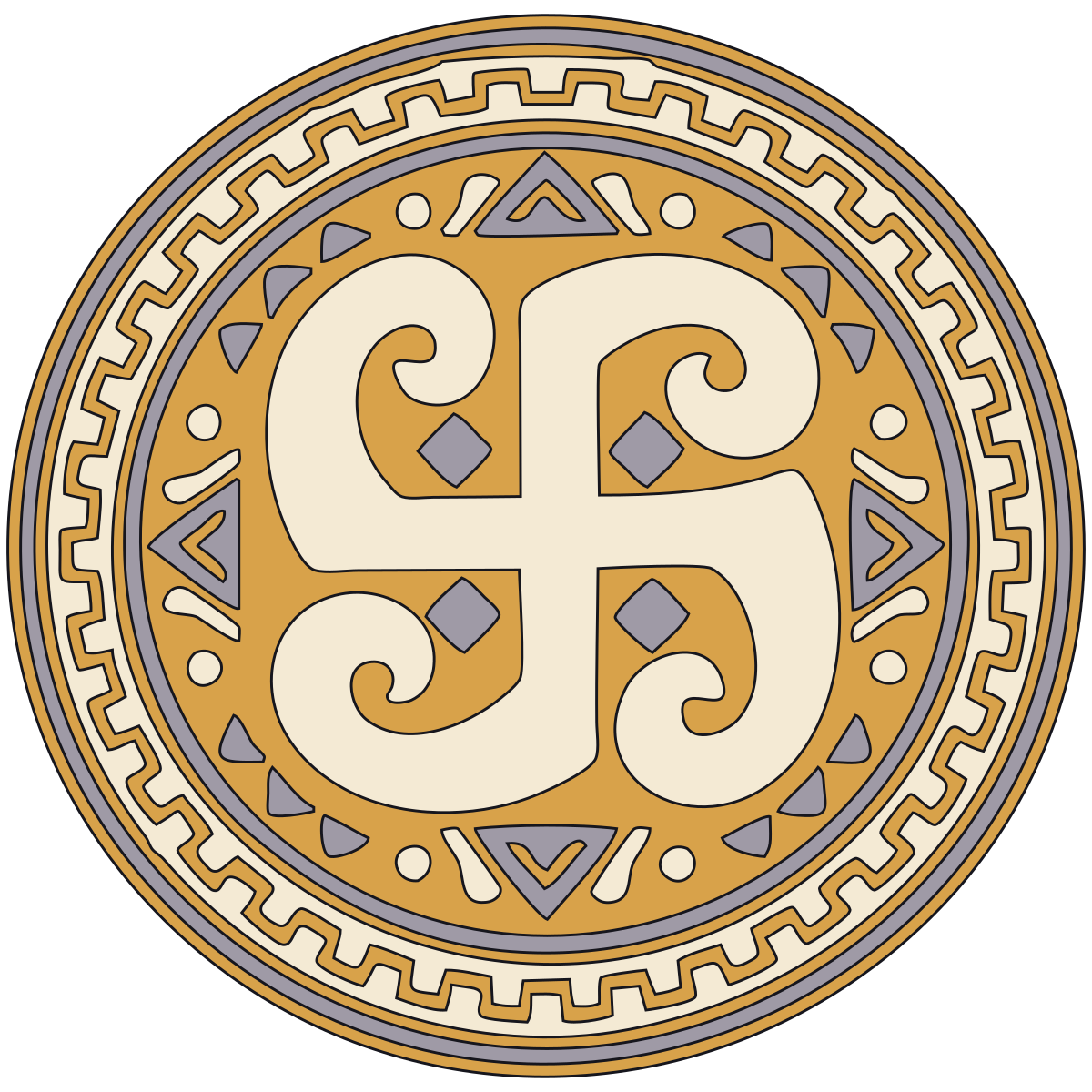 Hooked Cross Motif — Historic Slavic Textile and Ceramic Ornament preview