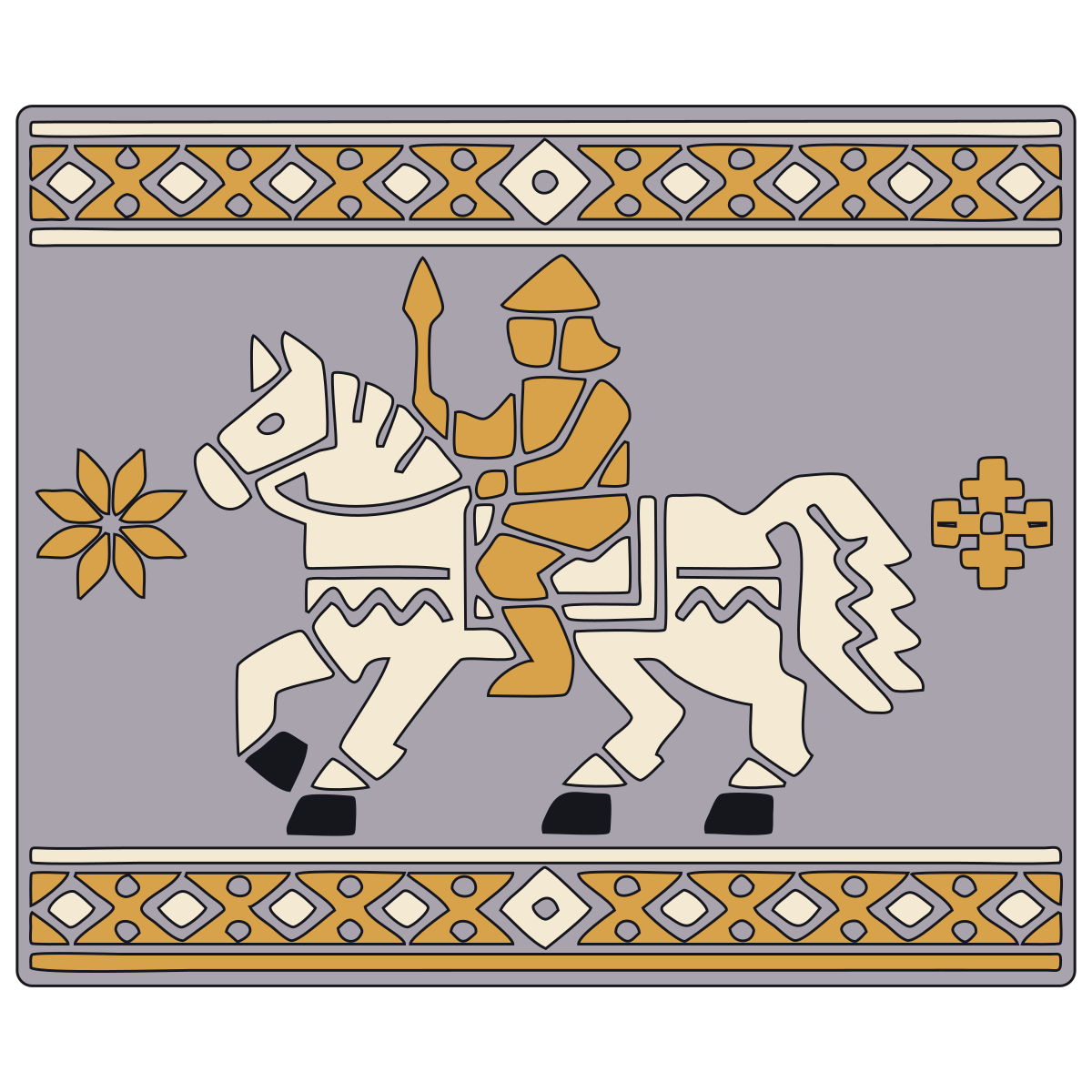 Horse-and-Rider Folk Motif — Slavic Embroidery preview