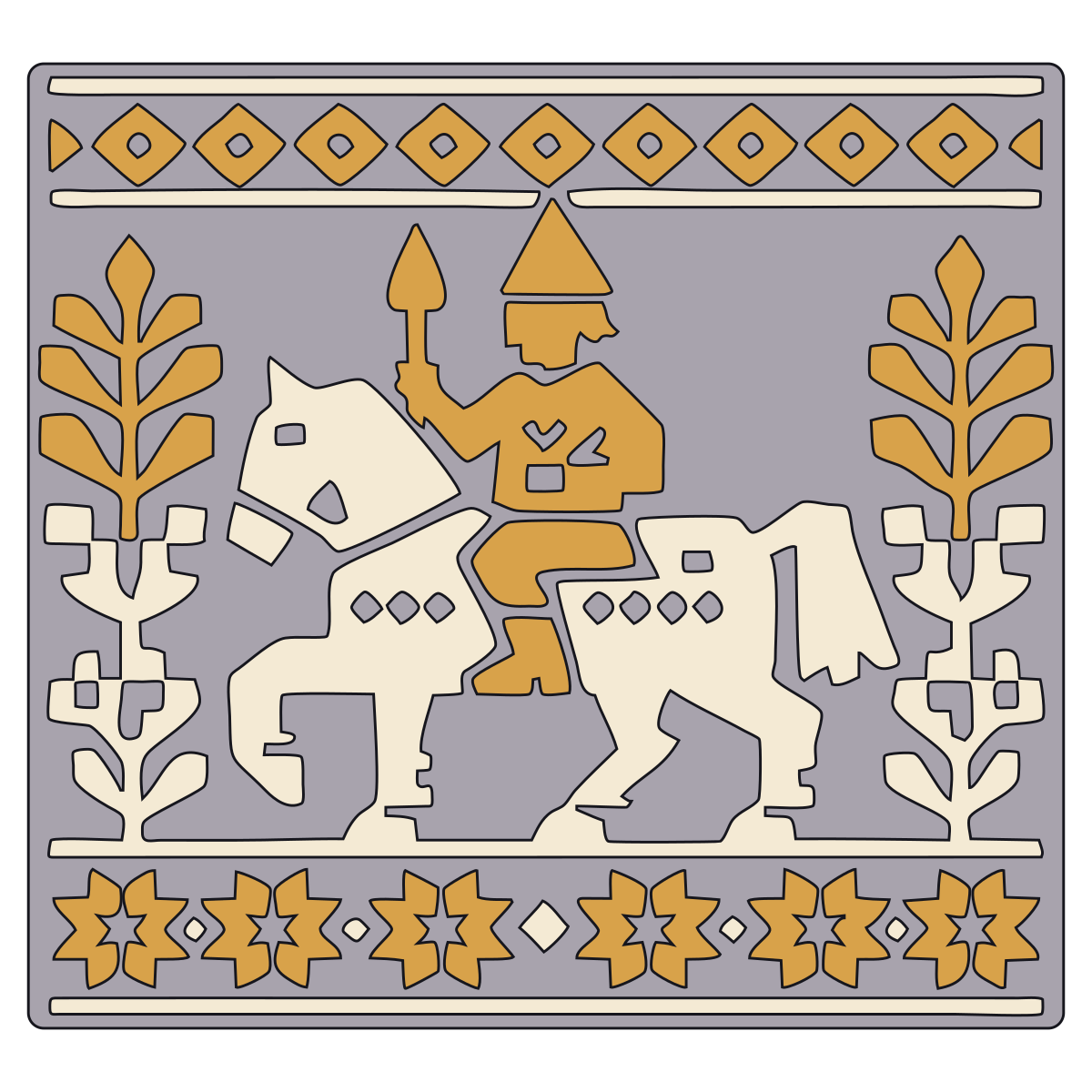 Horse-and-Rider Folk Motif — Slavic Embroidery preview