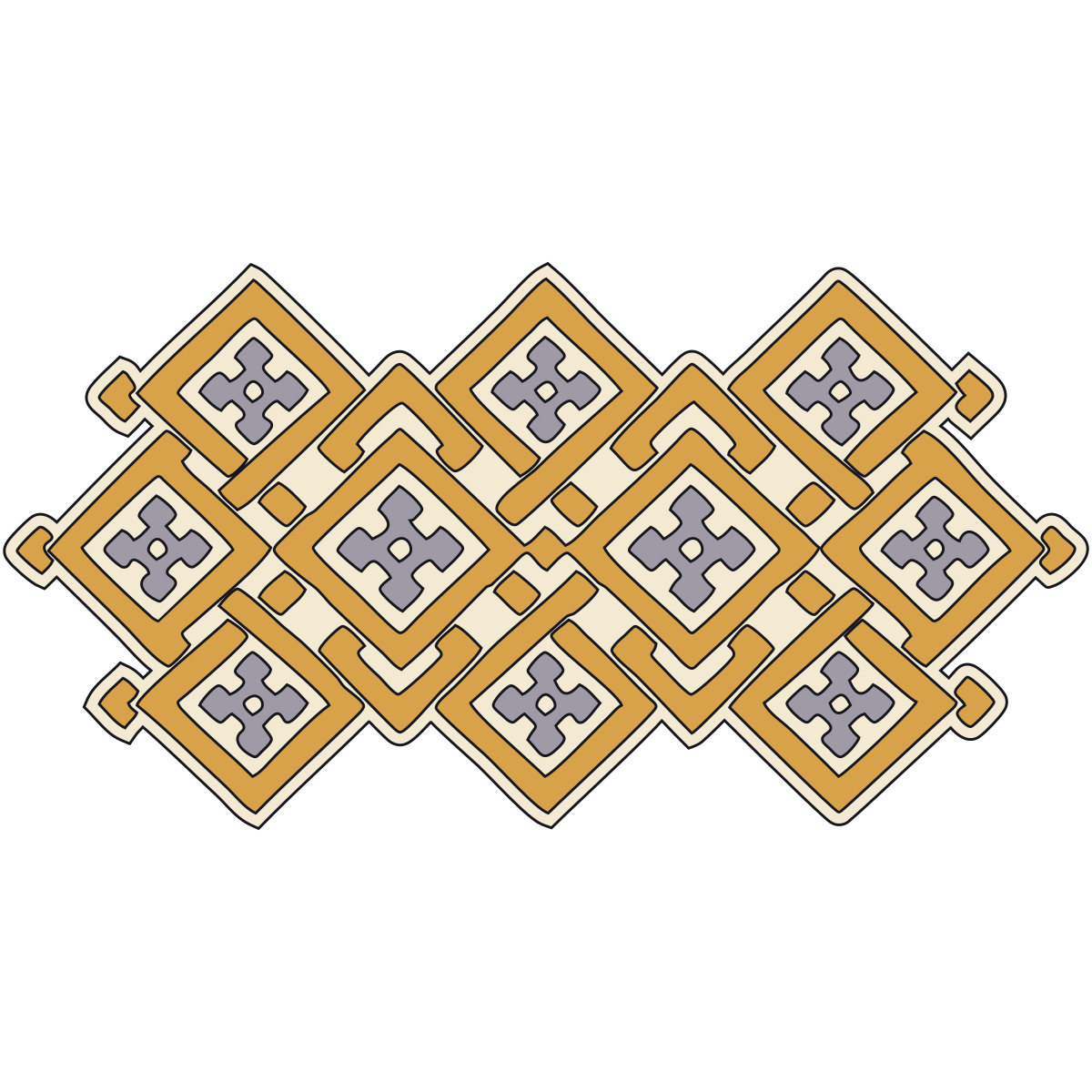Interlocking Lozenges — Slavic Textile Ornament preview