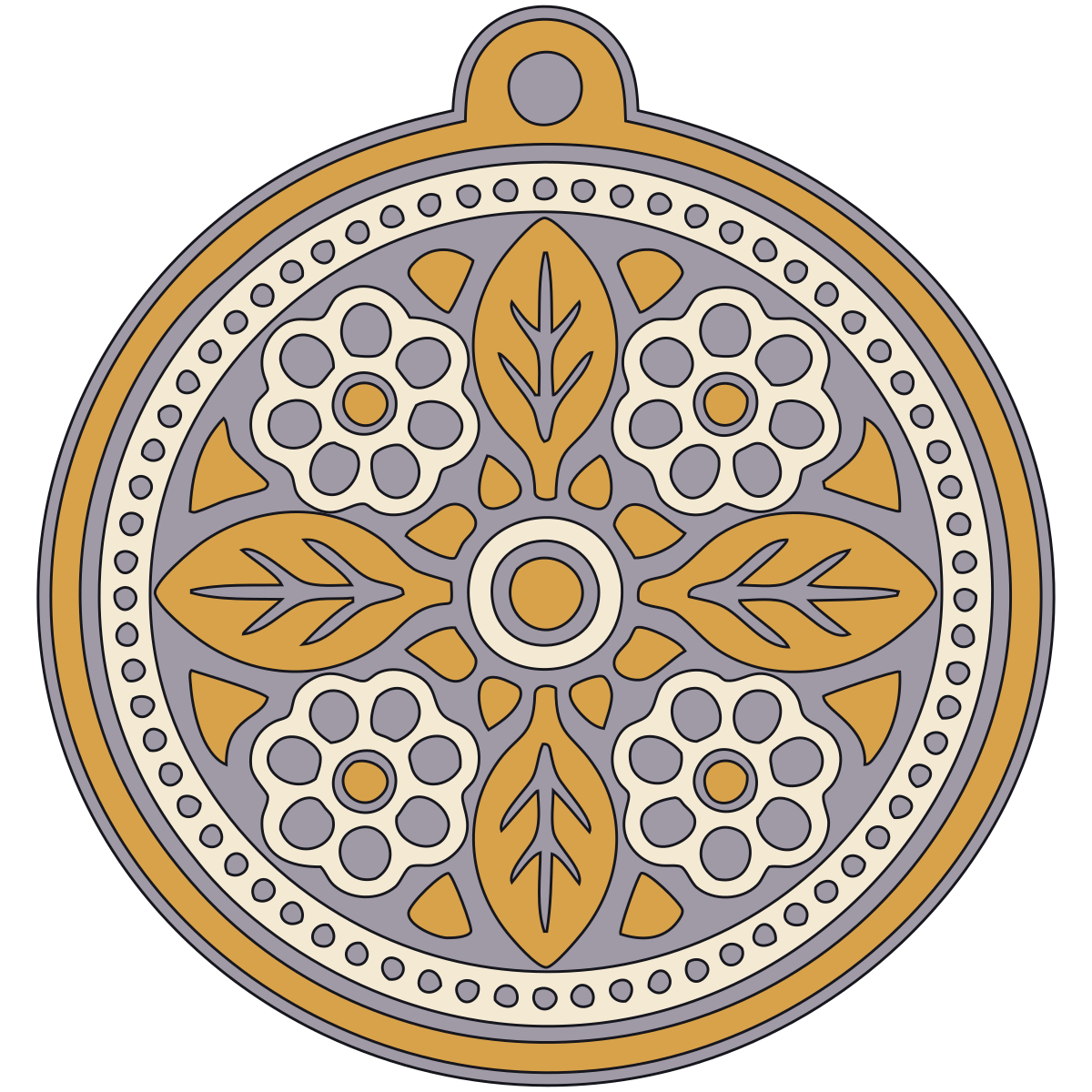 Leaf-and-Rosette Medallion — Kyivan Rus’ V2 preview