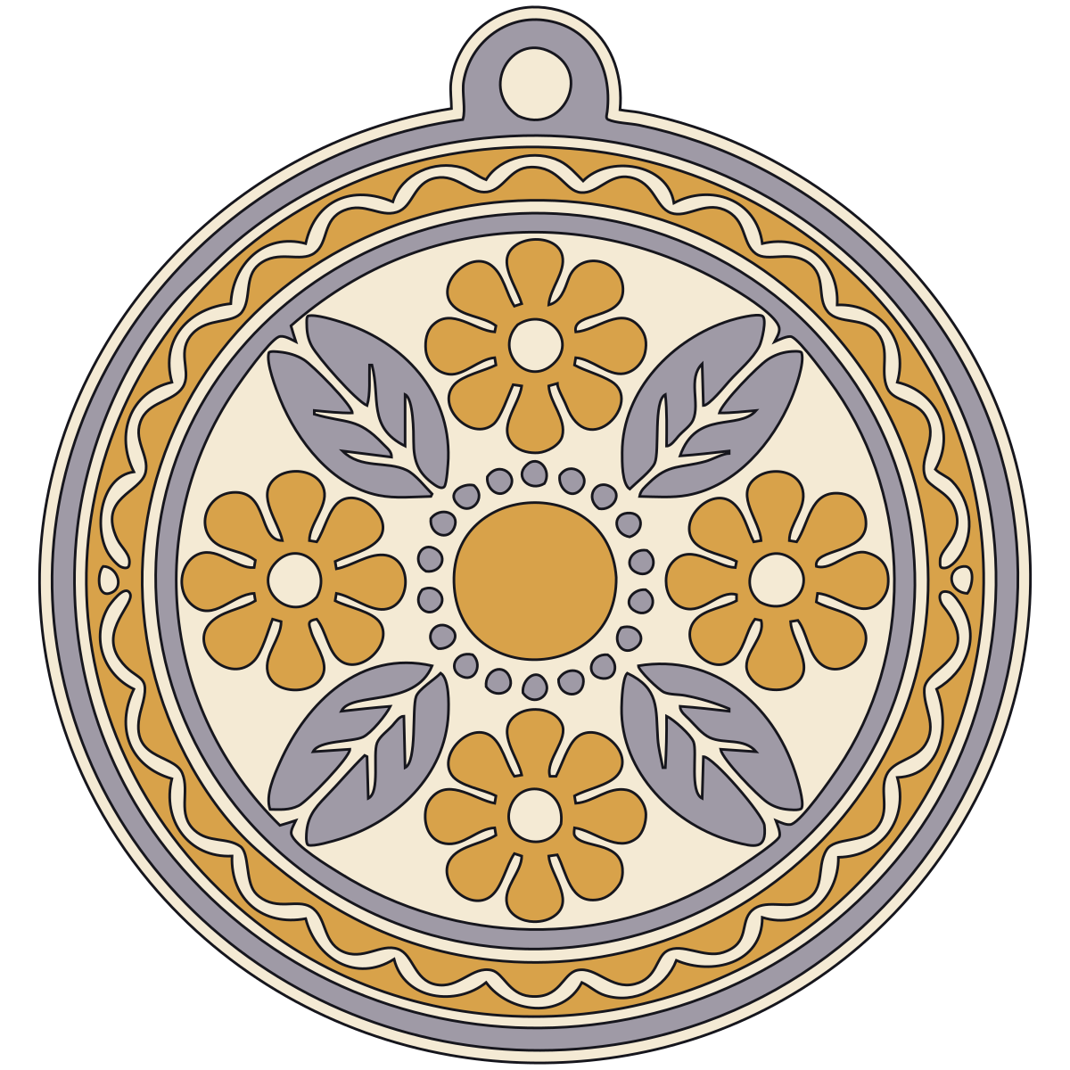 Leaf-and-Rosette Medallion — Kyivan Rus’ V3 preview