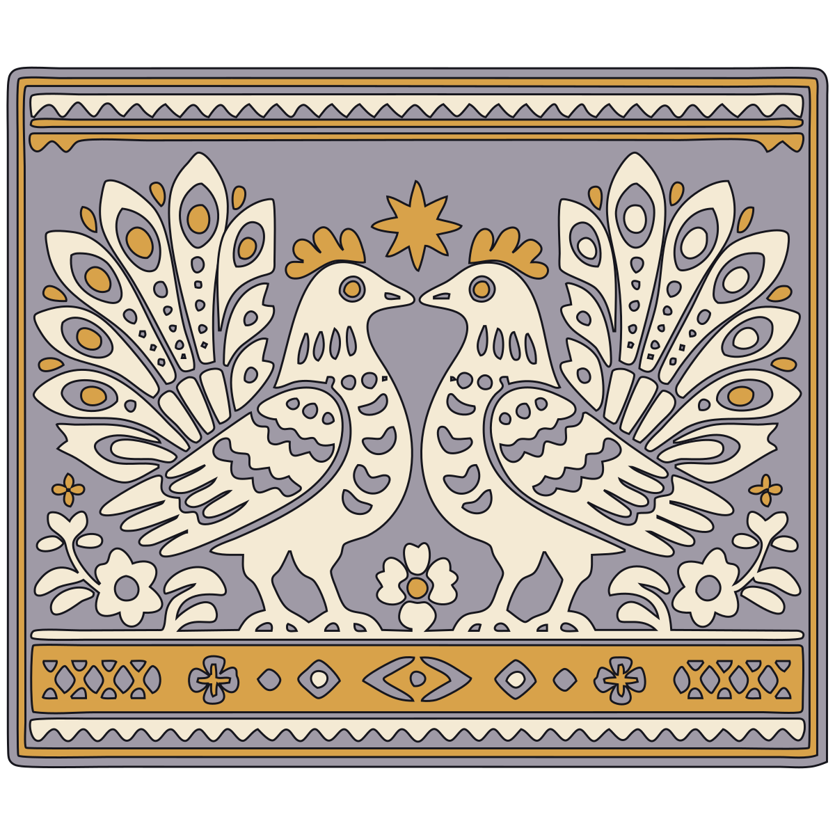 Peacock or Confronted Bird Motif — South and East Slavic Folk Art preview