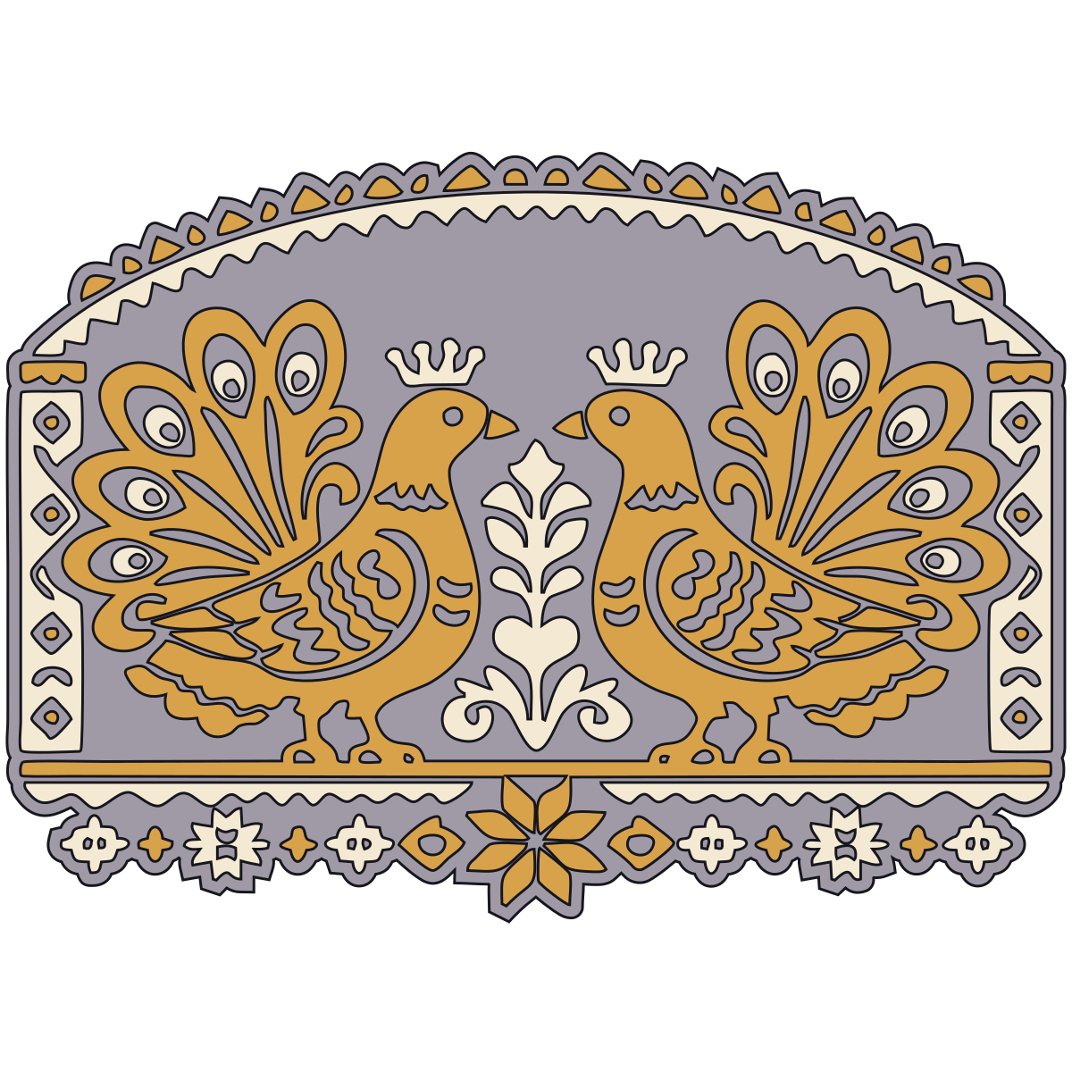 Peacock or Confronted Bird Motif — South and East Slavic Folk Art preview