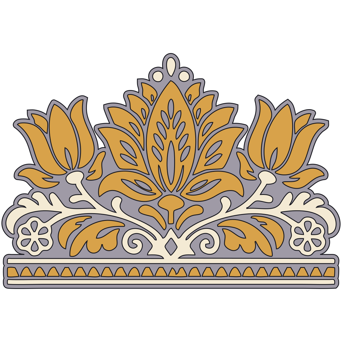 Tulip-Palmette Motif — South Slavic Folk Ornament preview
