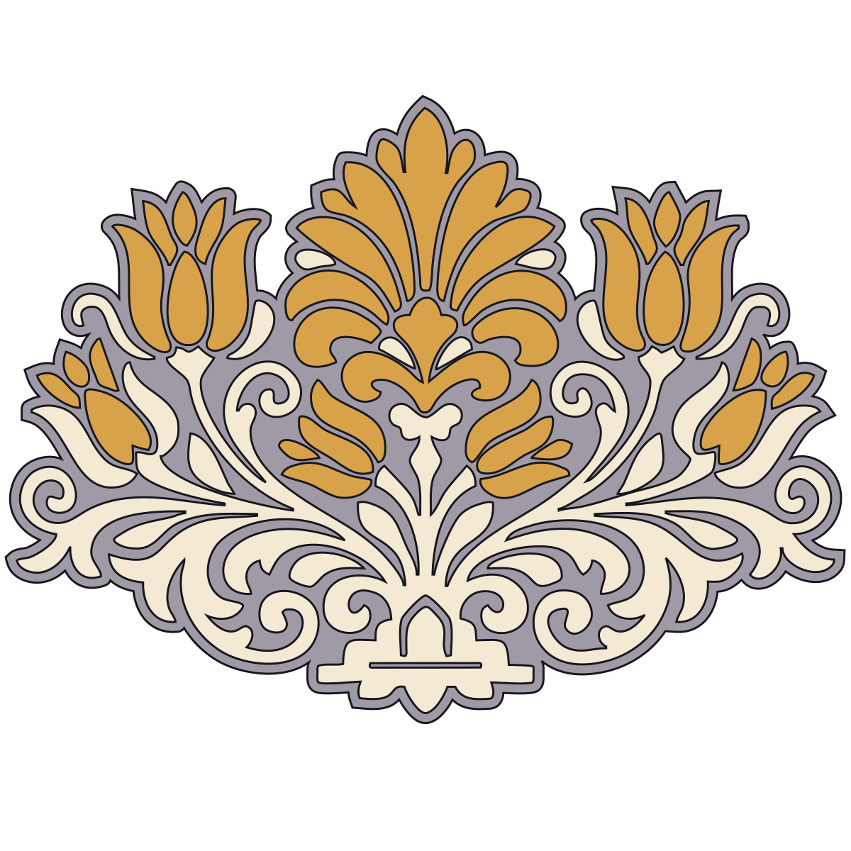 Tulip-Palmette Motif — South Slavic Folk Ornament preview