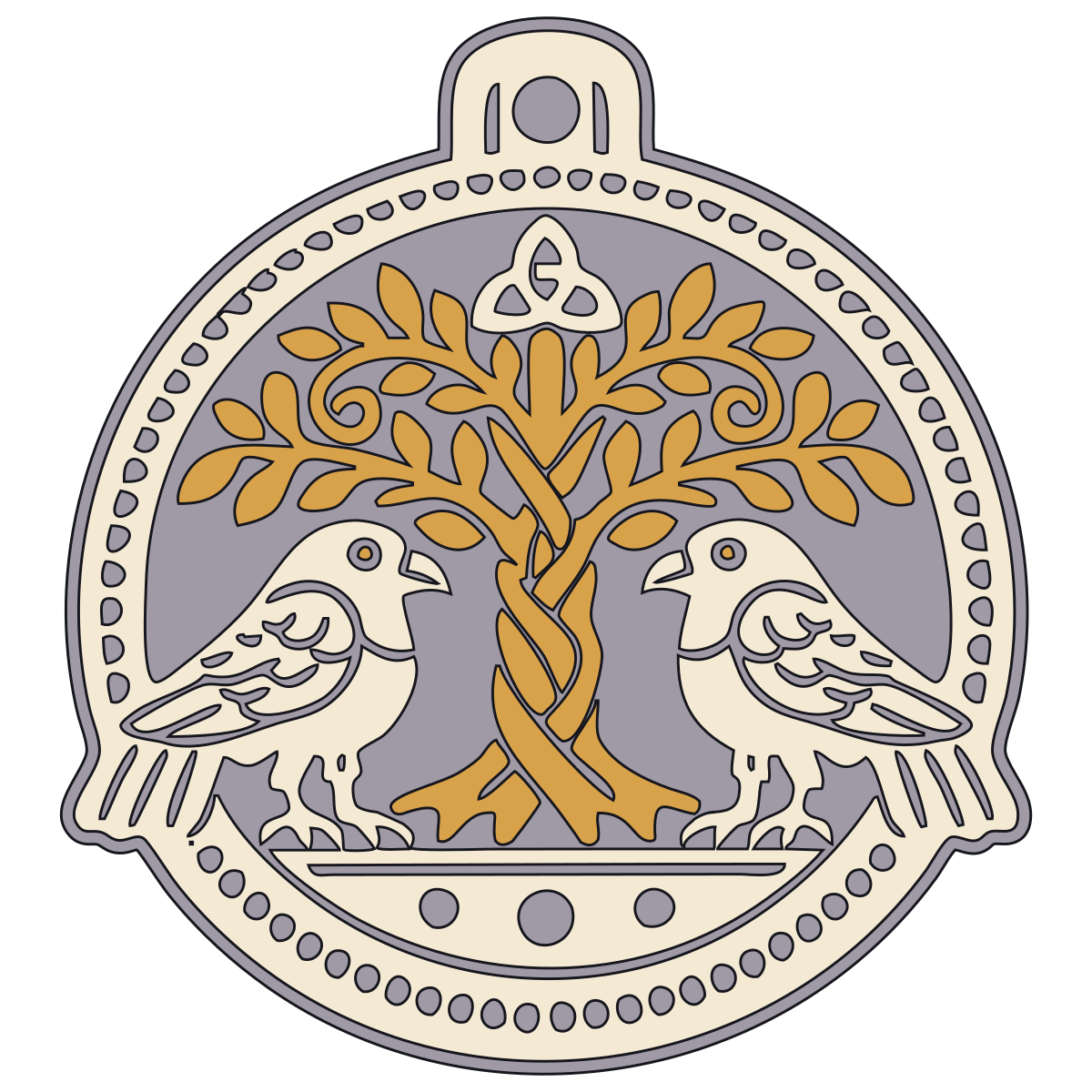 Two Birds Flanking a Tree of Life — Kyivan Rus’ Temple Pendant preview