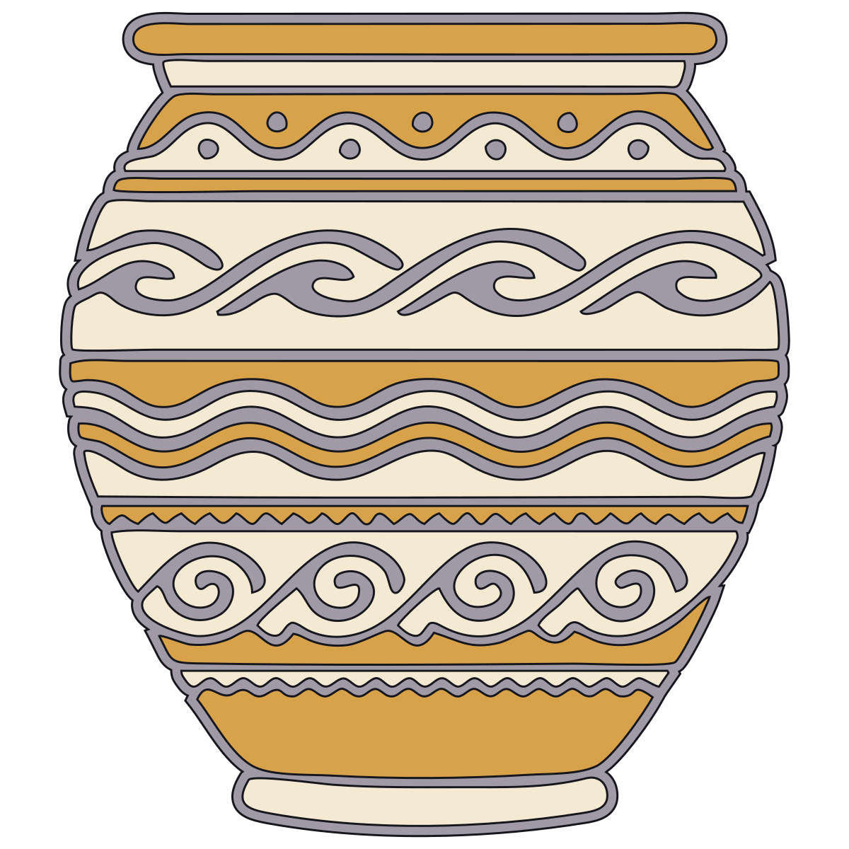 Wave-Line Band — Slavic Pottery Ornament preview