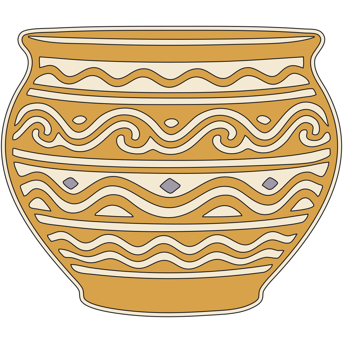 Wave-Line Band — Slavic Pottery Ornament V2 preview