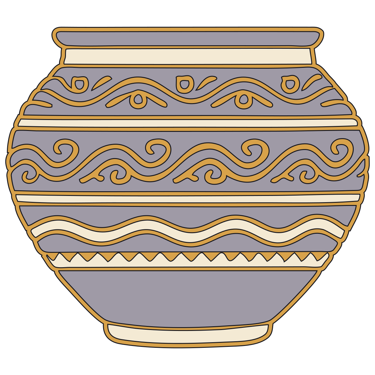 Wave-Line Band — Slavic Pottery Ornament V3 preview