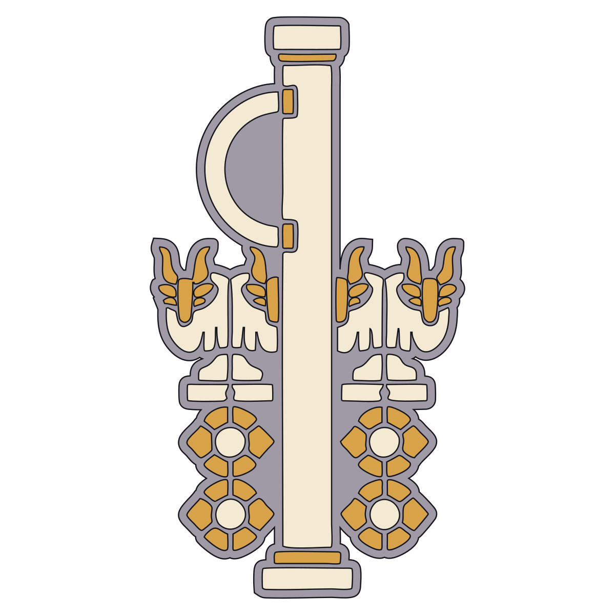 Bügelschaft Gate-Post (URI3) — Documented Sumerian Motif, Late Uruk–Early Dynastic preview