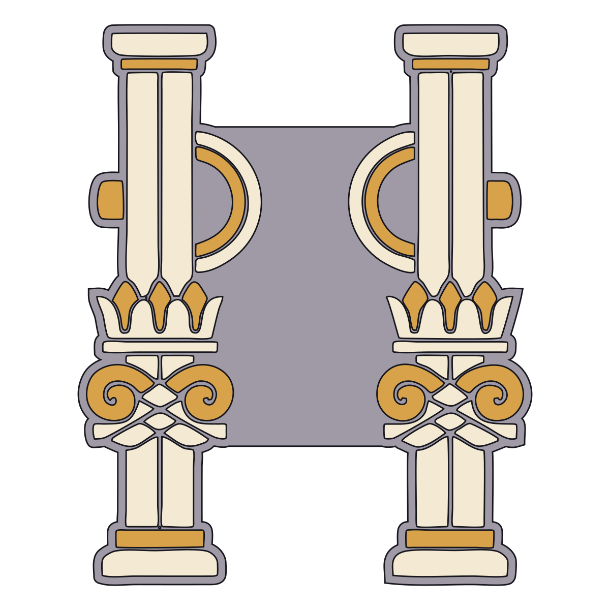 Bügelschaft Gate-Post (URI3) — Documented Sumerian Motif, Late Uruk–Early Dynastic preview