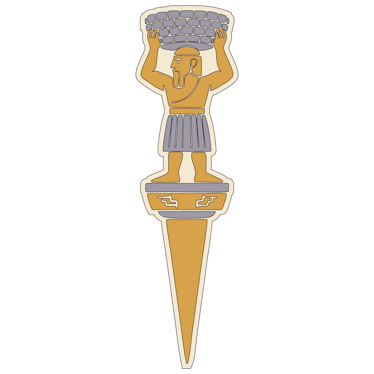 Basket-Bearer Foundation Peg — Documented Sumerian Motif, Lagash II–Ur III preview