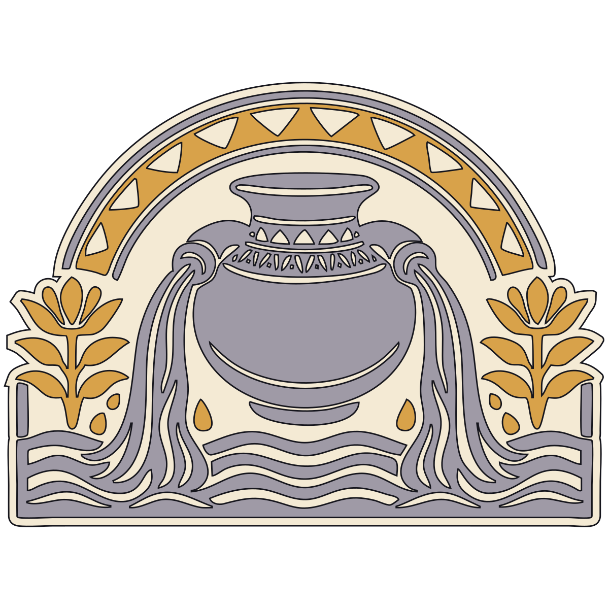 Flowing Vase (hegallu) — Documented Sumerian/Akkadian Motif, Akkadian–Ur III preview