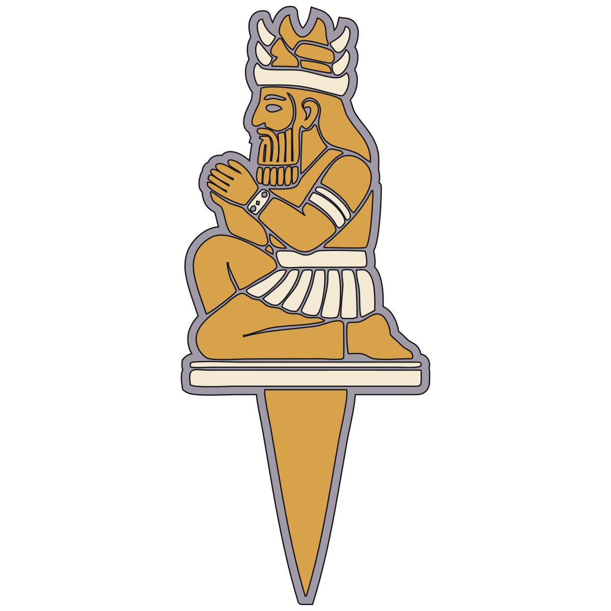Kneeling God Foundation Peg — Documented Sumerian Motif, Lagash II preview