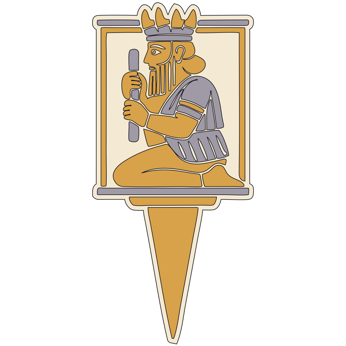 Kneeling God Foundation Peg — Documented Sumerian Motif, Lagash II preview