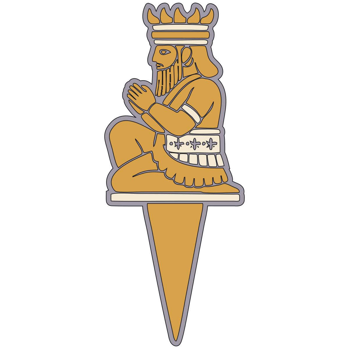 Kneeling God Foundation Peg — Documented Sumerian Motif, Lagash II preview