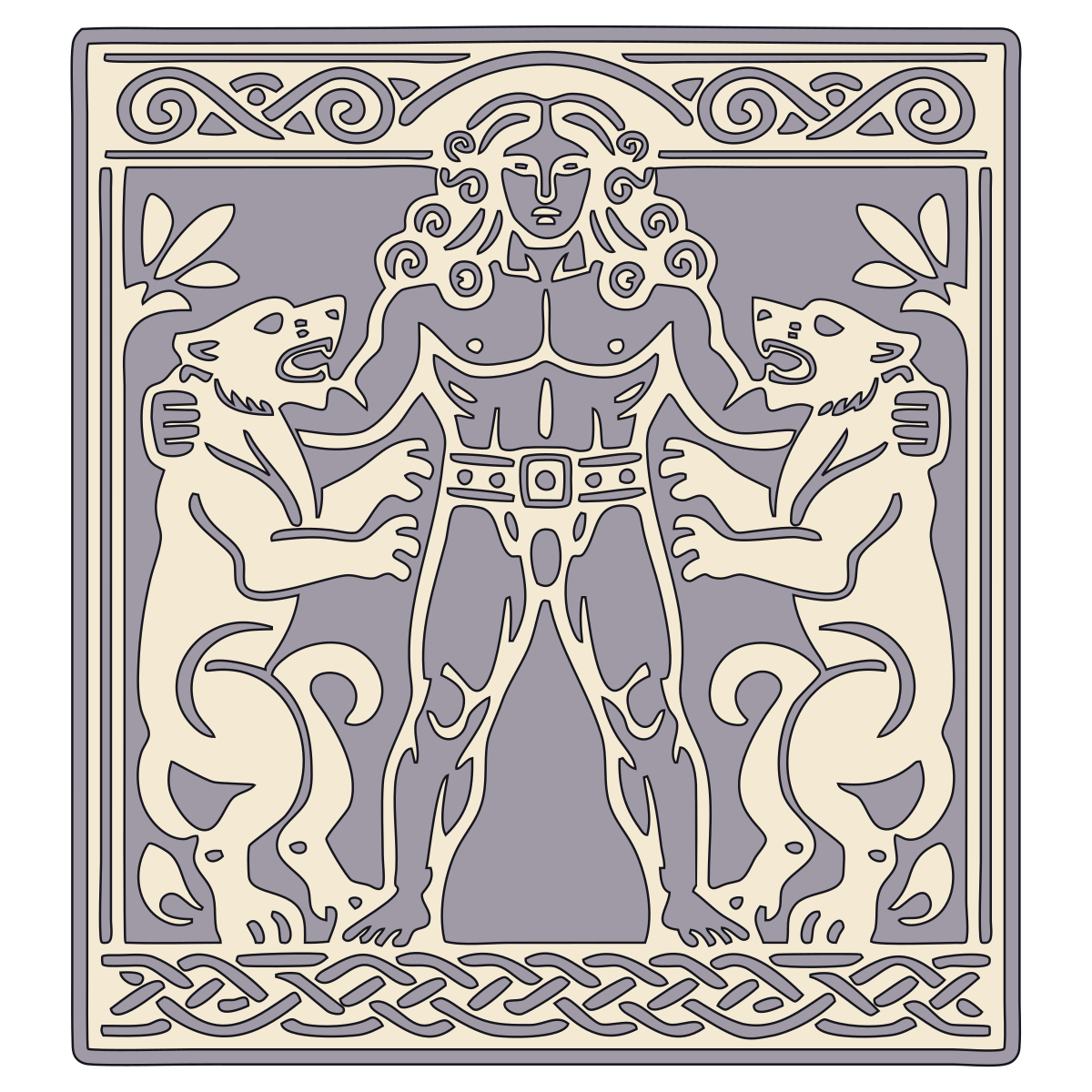 Nude belted hero with curling locks (later called laḫmu) — Documented Sumerian/Akkadian Motif, Early Dynastic–Akkadian preview