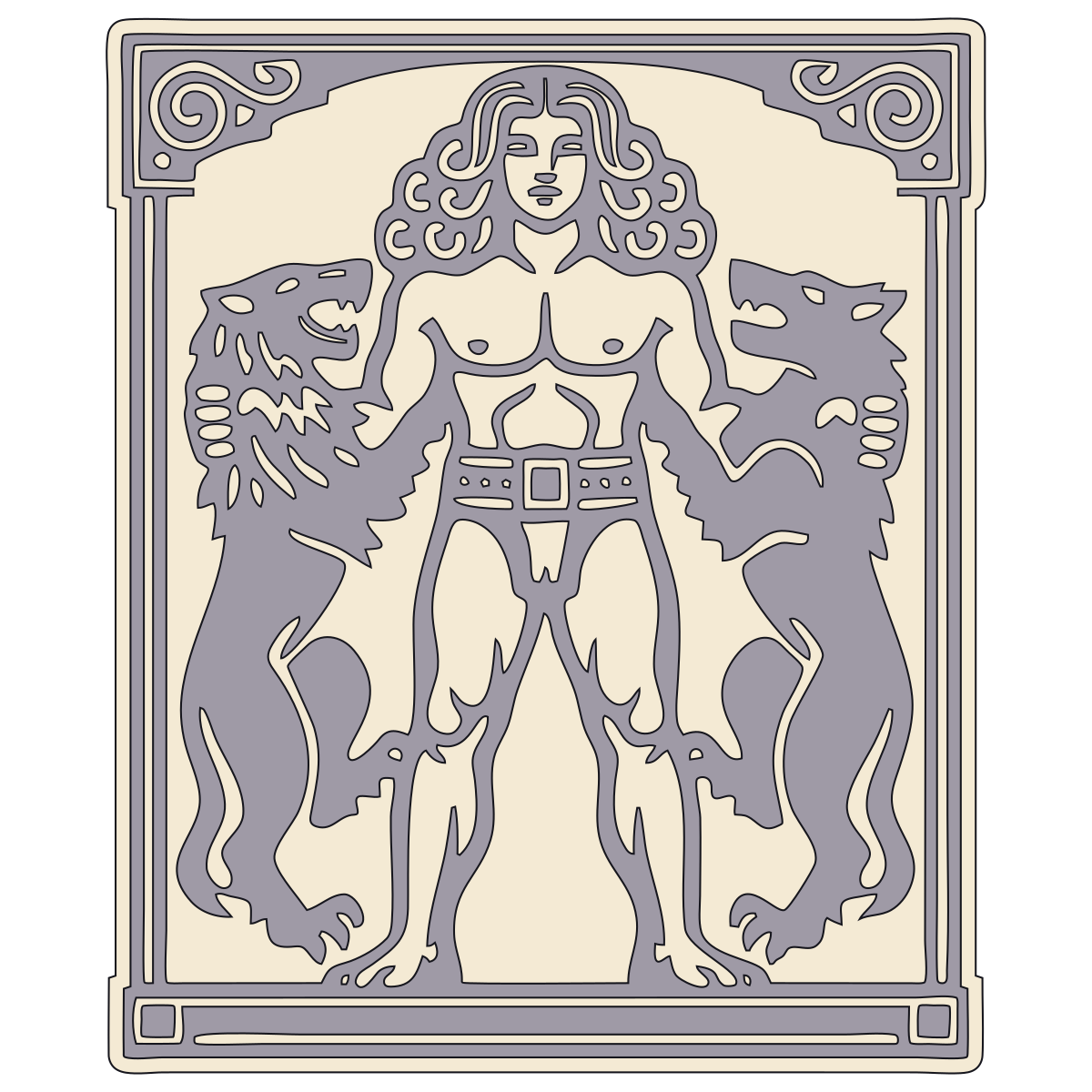 Nude belted hero with curling locks (later called laḫmu) — Documented Sumerian/Akkadian Motif, Early Dynastic–Akkadian preview