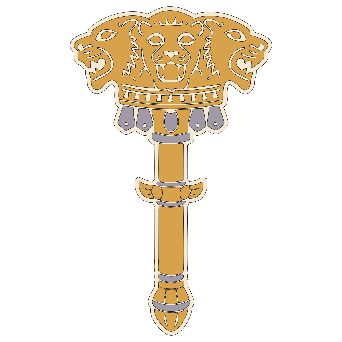 Triple-lion-head mace (šita ur-sag eš) of Ningirsu — Documented Sumerian Motif, Lagash II preview