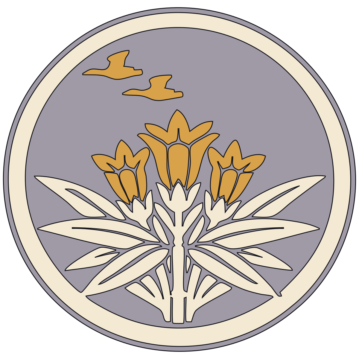 Bamboo-Leaved Gentian with Two Distant Geese (Ochi Sasarindō ni Futatsu Tōgan) — Documented Kamon Motif, Muromachi–Edo preview