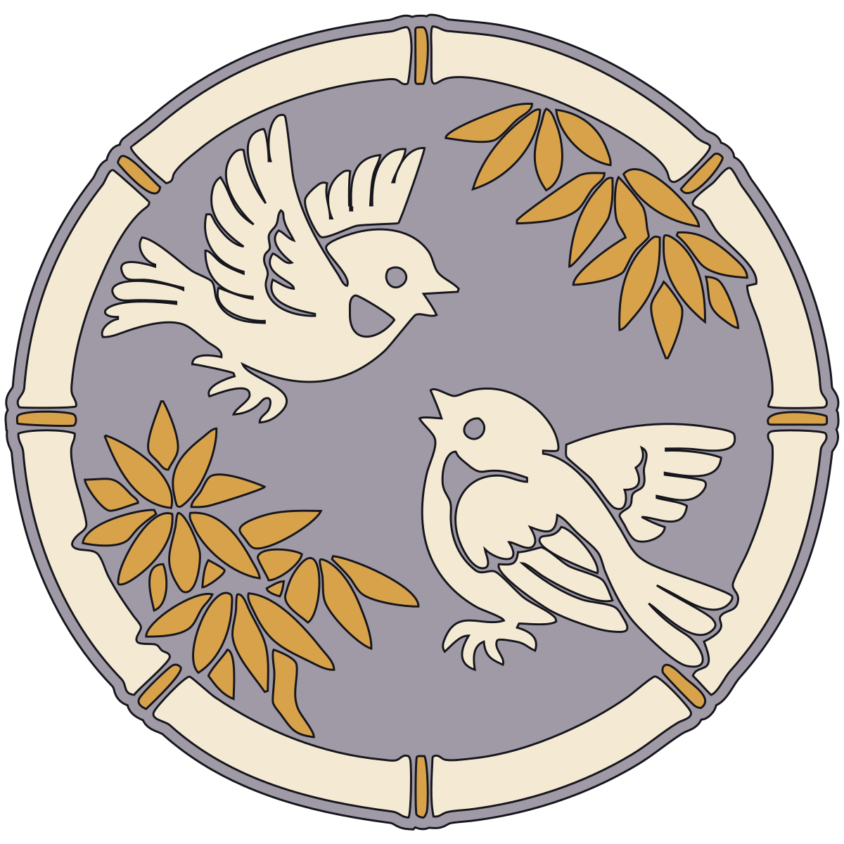 Bamboo-Ring with Sparrows Crest (Take-wa ni Suzume / Uesugi Take-ni-Suzume) — Documented Kamon Motif, Muromachi–Edo preview