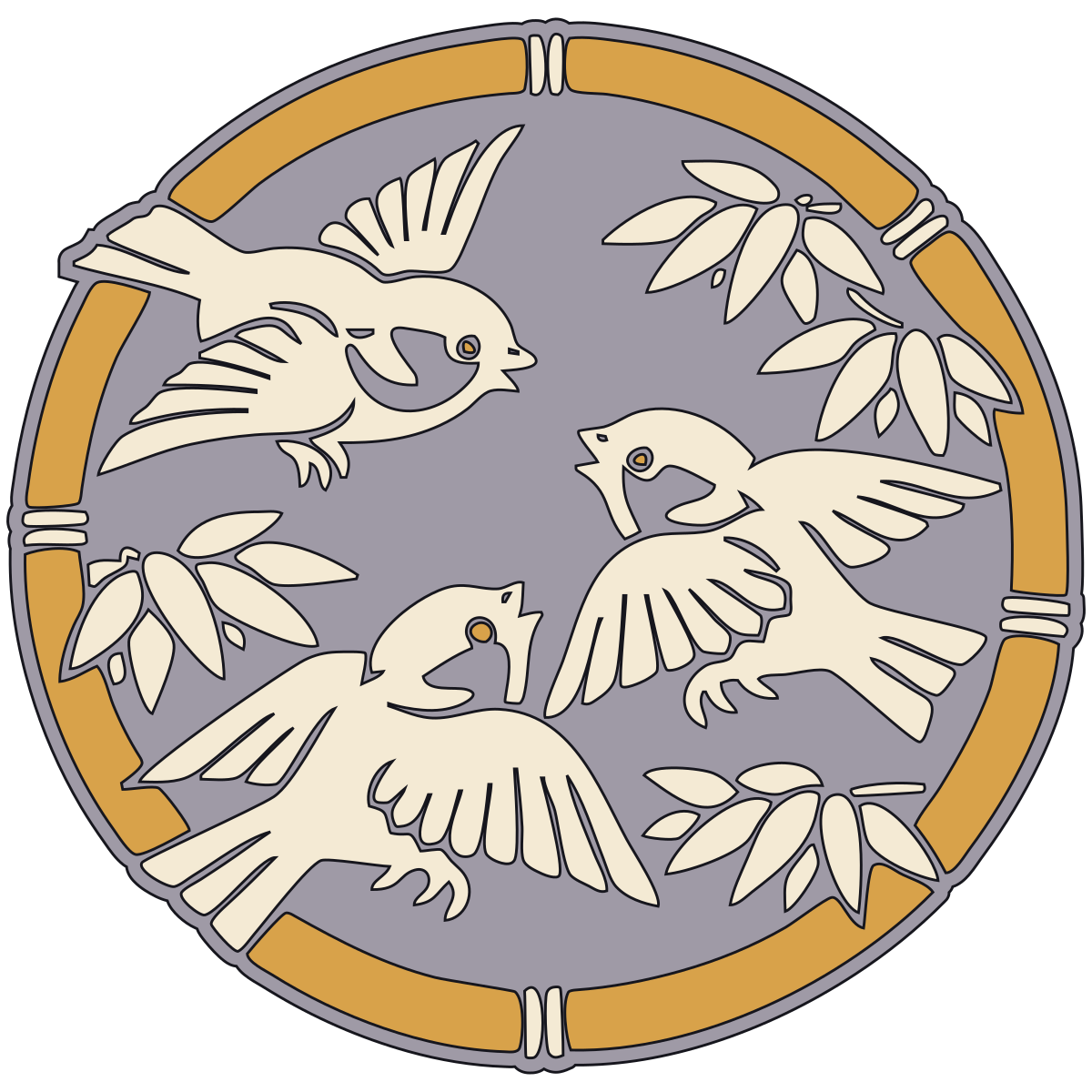 Bamboo-Ring with Sparrows Crest (Take-wa ni Suzume / Uesugi Take-ni-Suzume) — Documented Kamon Motif, Muromachi–Edo preview