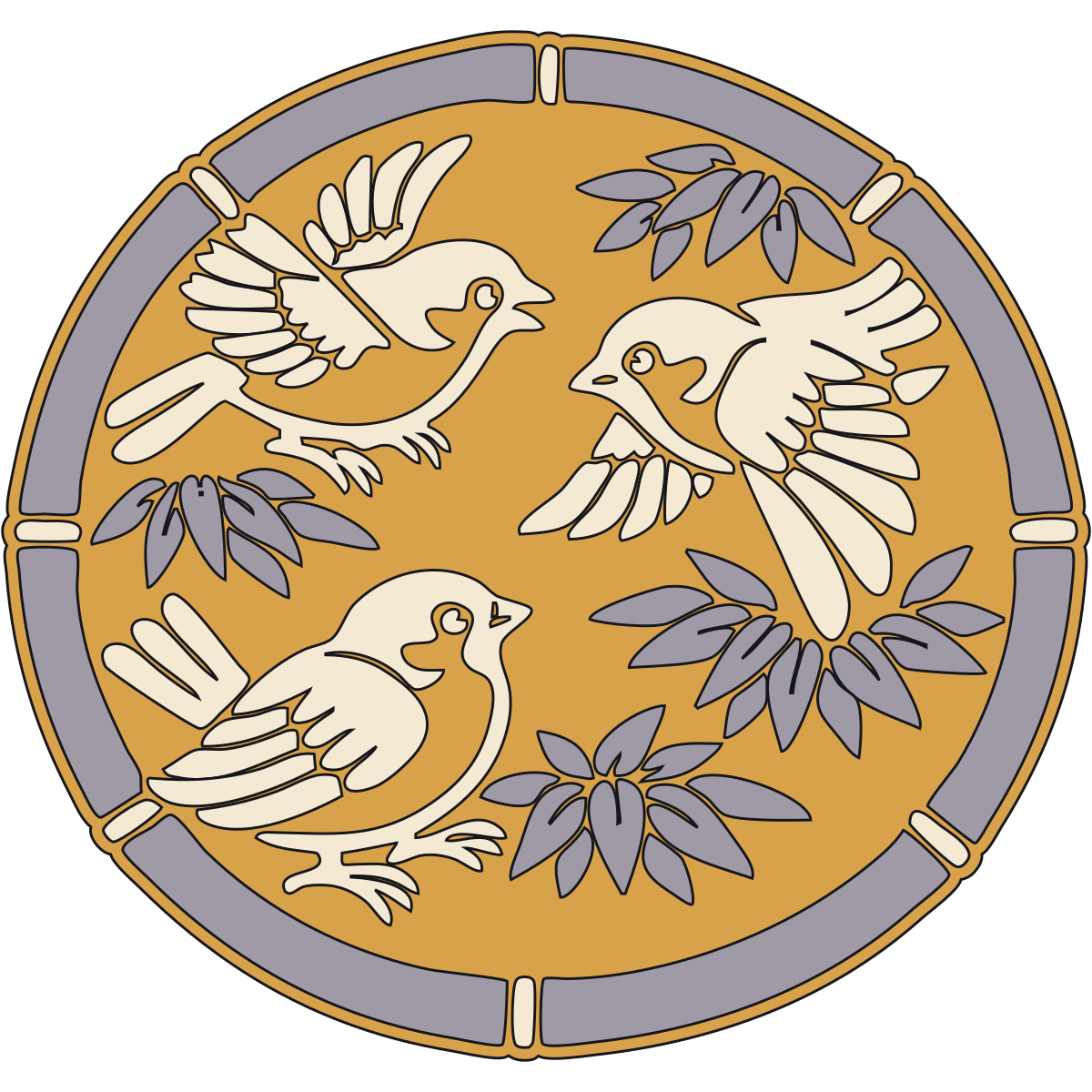 Bamboo-Ring with Sparrows Crest (Take-wa ni Suzume / Uesugi Take-ni-Suzume) — Documented Kamon Motif, Muromachi–Edo preview