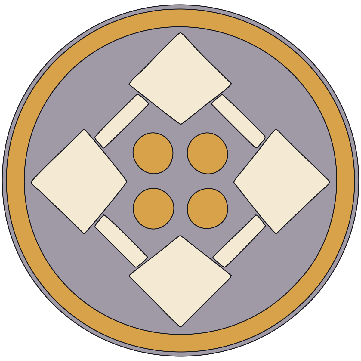 Corner-Standing Four-Eyelet Crest (Sumitate-Yotsume-mon) — Documented Kamon Motif, Muromachi–Edo preview