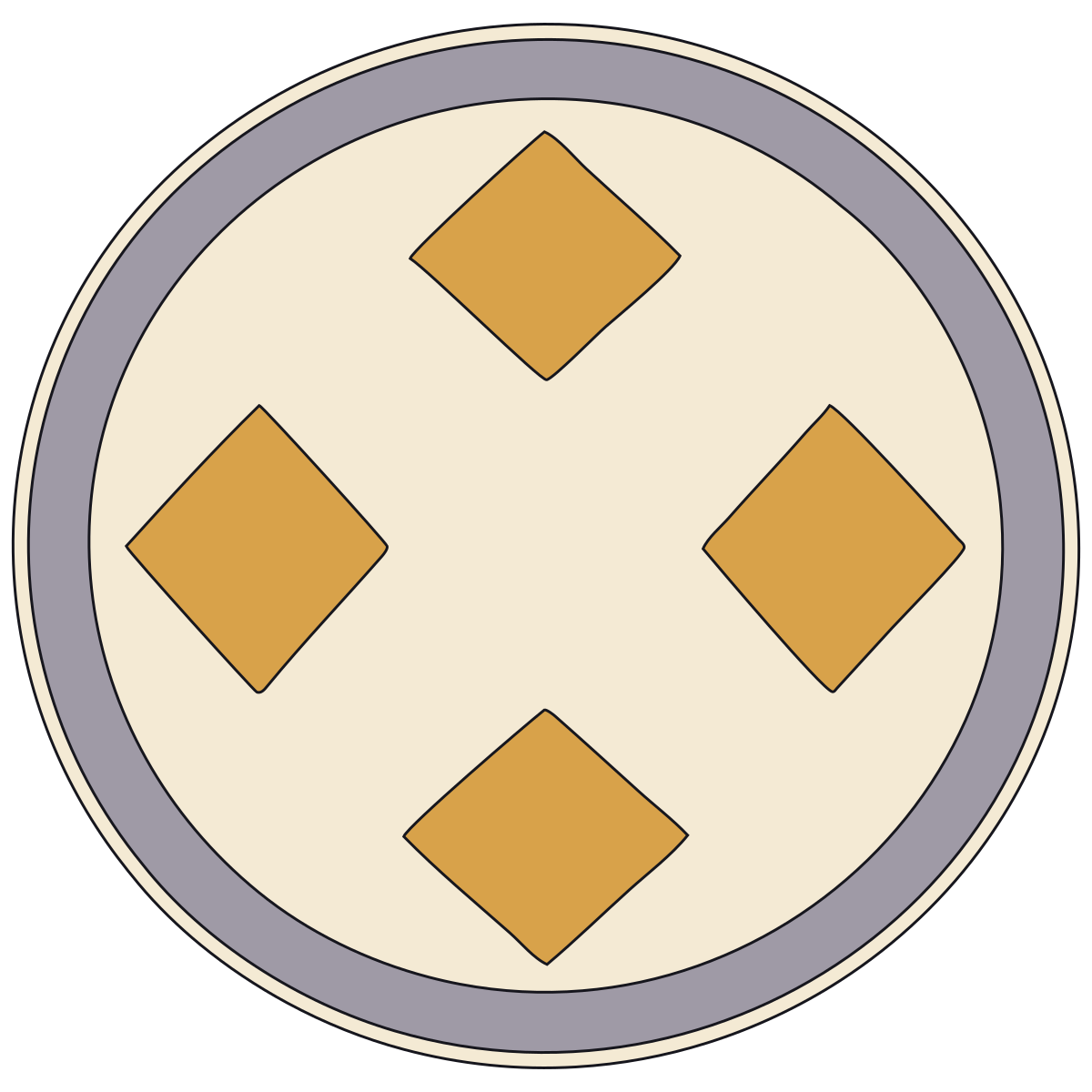 Corner-Standing Four-Eyelet Crest (Sumitate-Yotsume-mon) — Documented Kamon Motif, Muromachi–Edo V2 preview