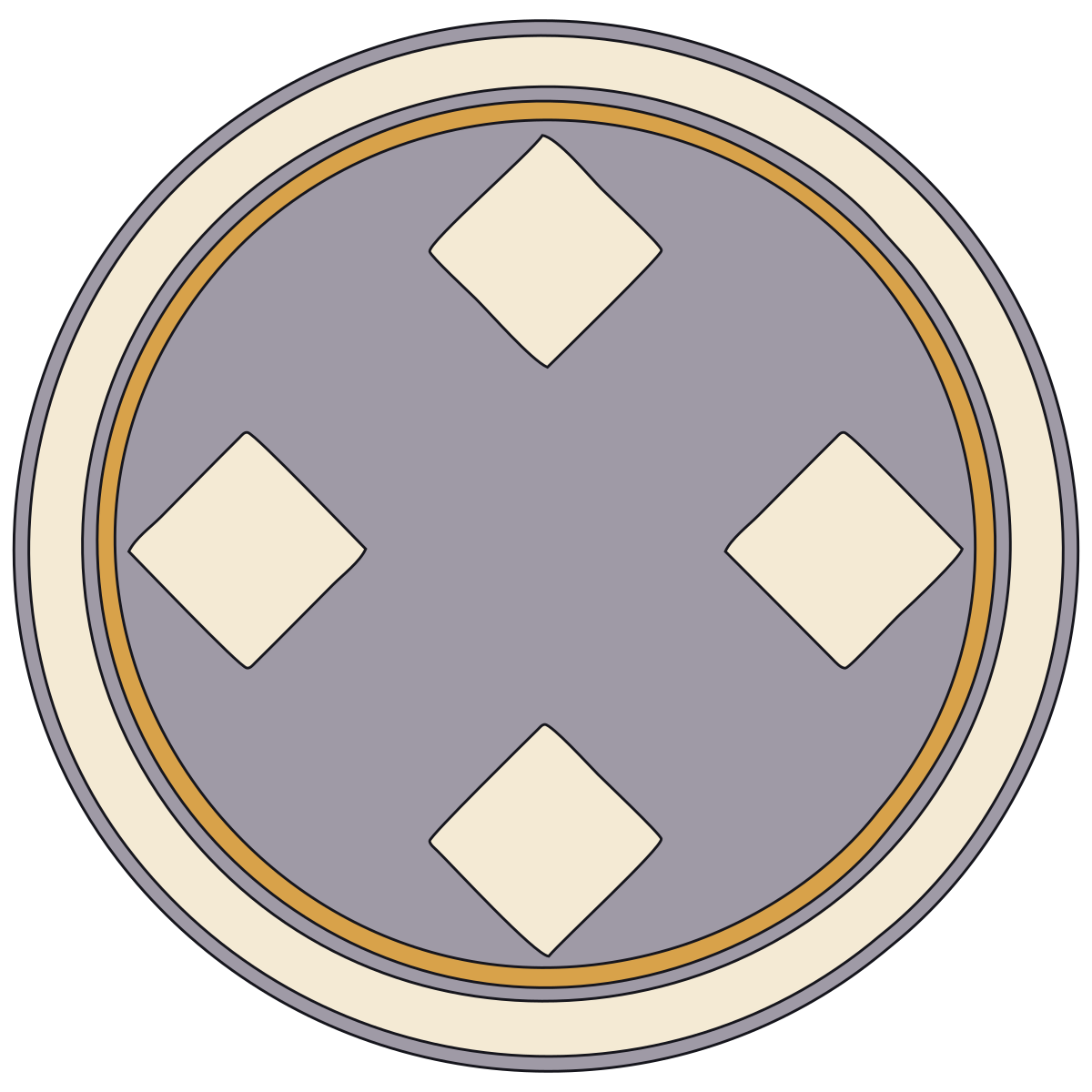 Corner-Standing Four-Eyelet Crest (Sumitate-Yotsume-mon) — Documented Kamon Motif, Muromachi–Edo preview