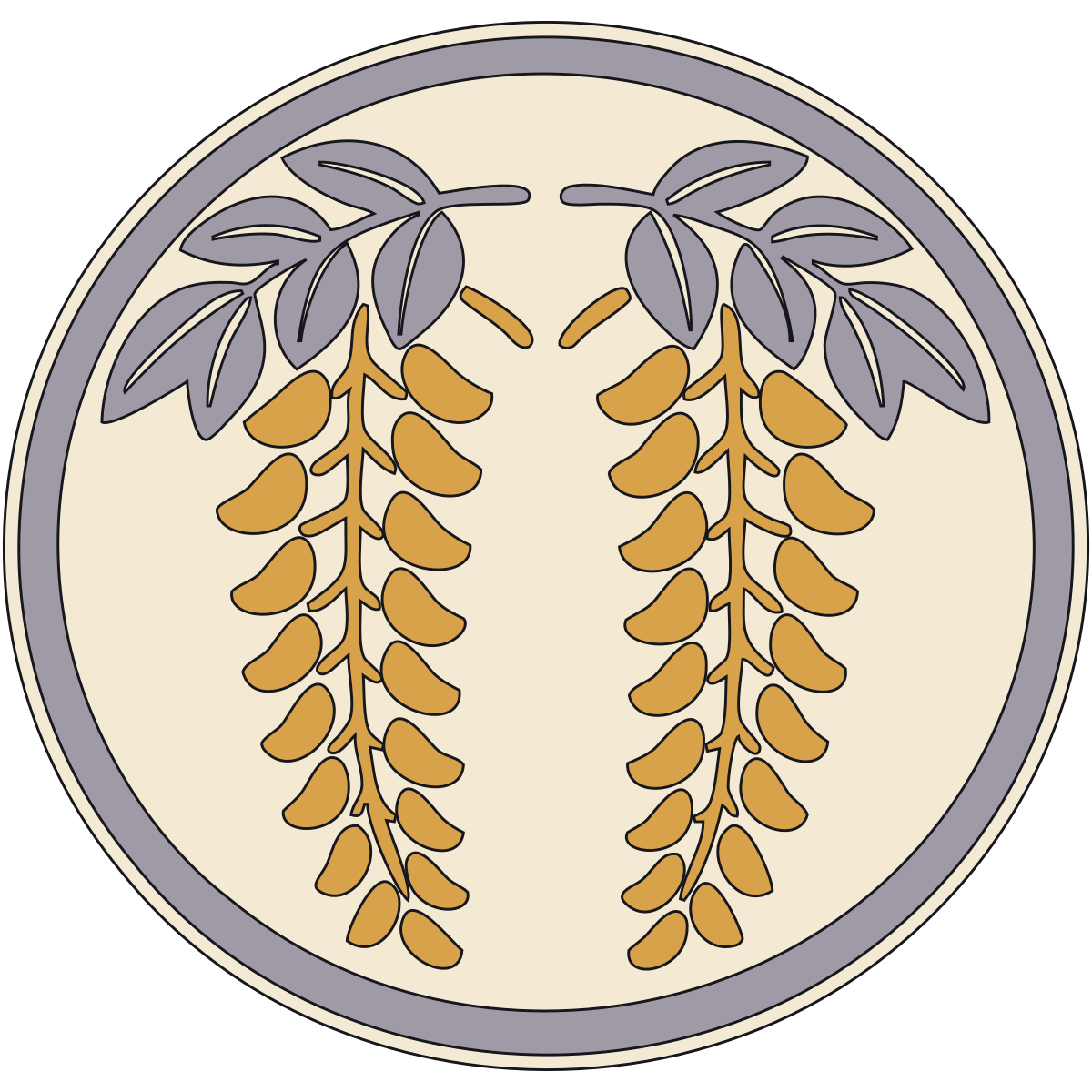 Drooping Wisteria Crest (Sagari-Fuji-mon) — Documented Kamon Motif, Muromachi–Edo preview