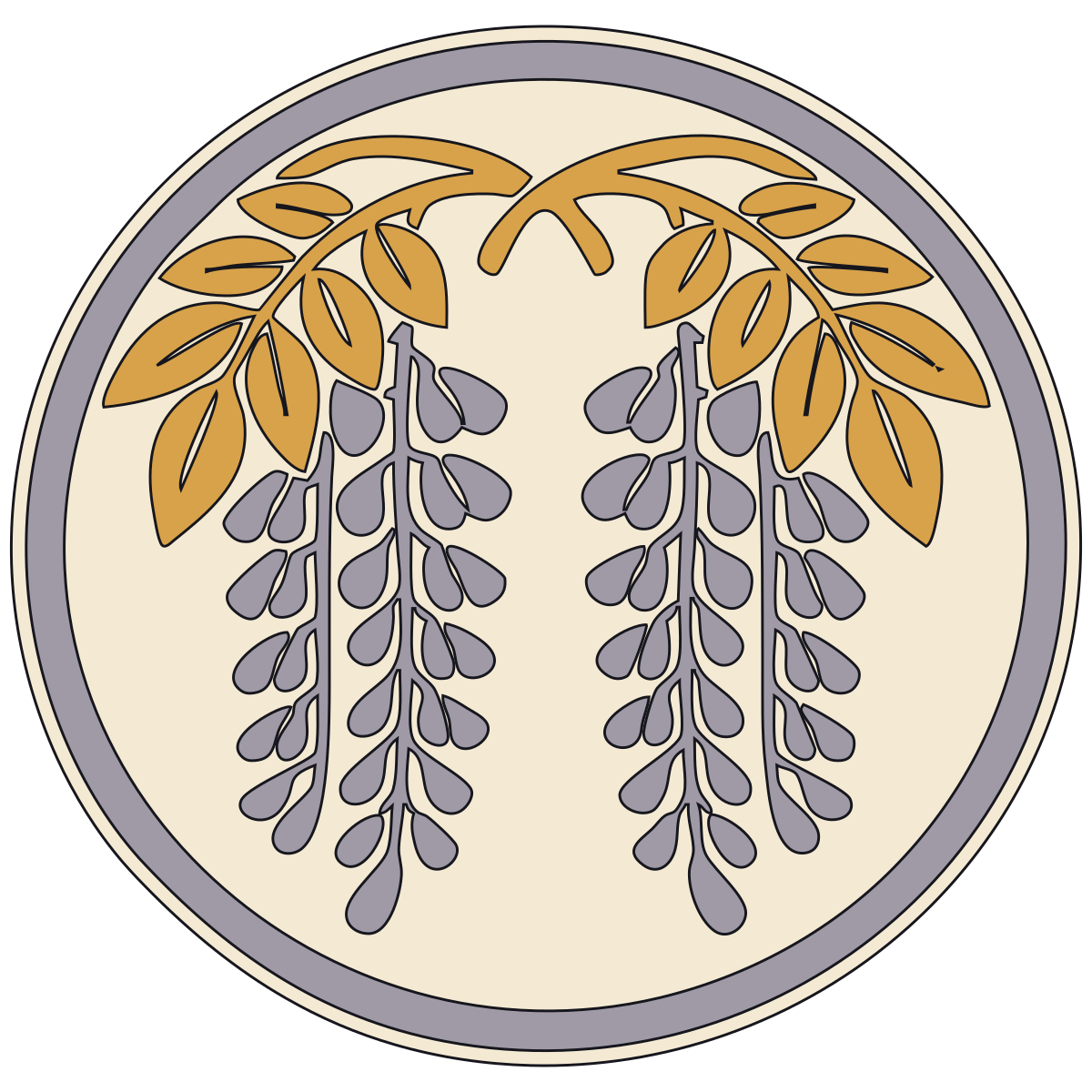 Drooping Wisteria Crest (Sagari-Fuji-mon) — Documented Kamon Motif, Muromachi–Edo V3 preview