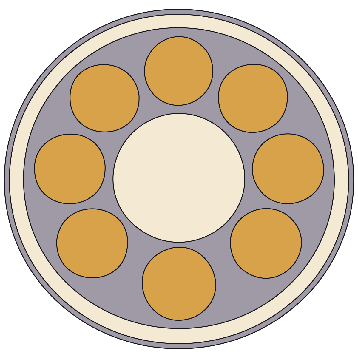 Eight-Around-One Discs Crest (Kuyō-mon) — Documented Kamon Motif, Muromachi–Edo preview