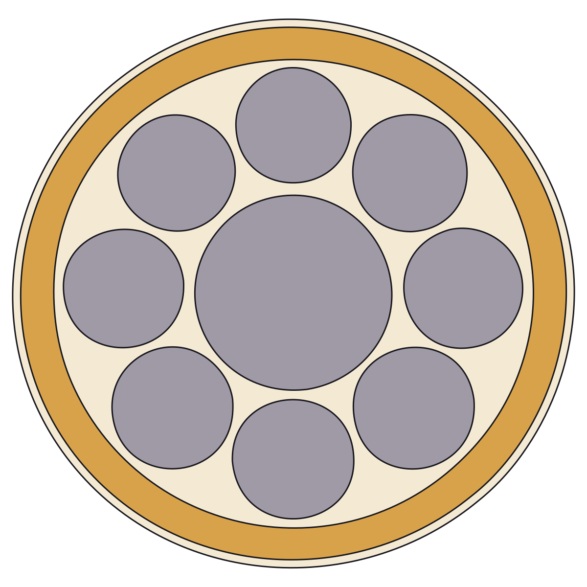 Eight-Around-One Discs Crest (Kuyō-mon) — Documented Kamon Motif, Muromachi–Edo V2 preview