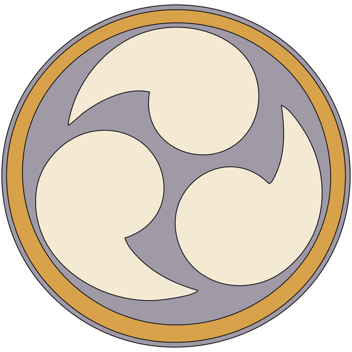 Left Three-Tomoe Crest (Hidari-Mitsudomoe-mon) — Documented Kamon Motif, Muromachi–Edo V2 preview
