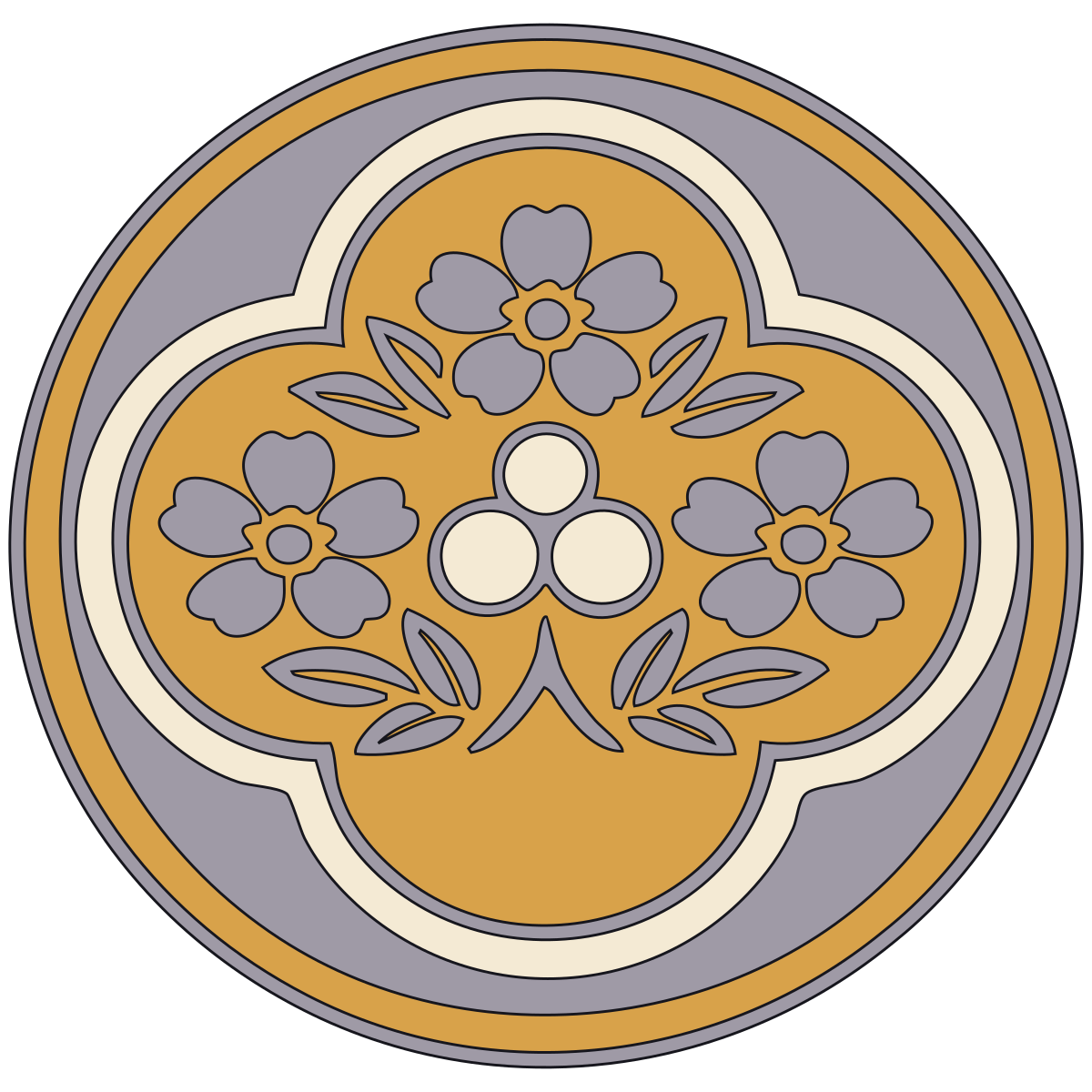 Lobed Mokko Outline Crest (Mokko-mon) — Documented Kamon Motif, Muromachi–Edo preview