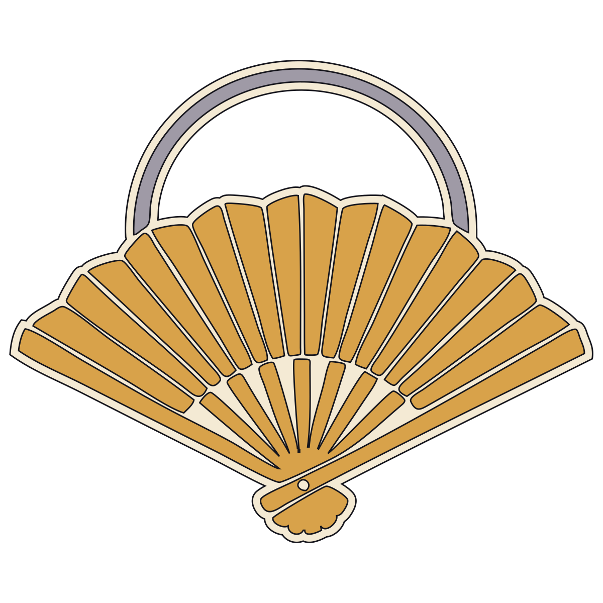 Opened Folding-Fan Crest (Ogi-mon / Mino Satake Fan-with-Roundel) — Documented Kamon Motif, Muromachi–Edo preview