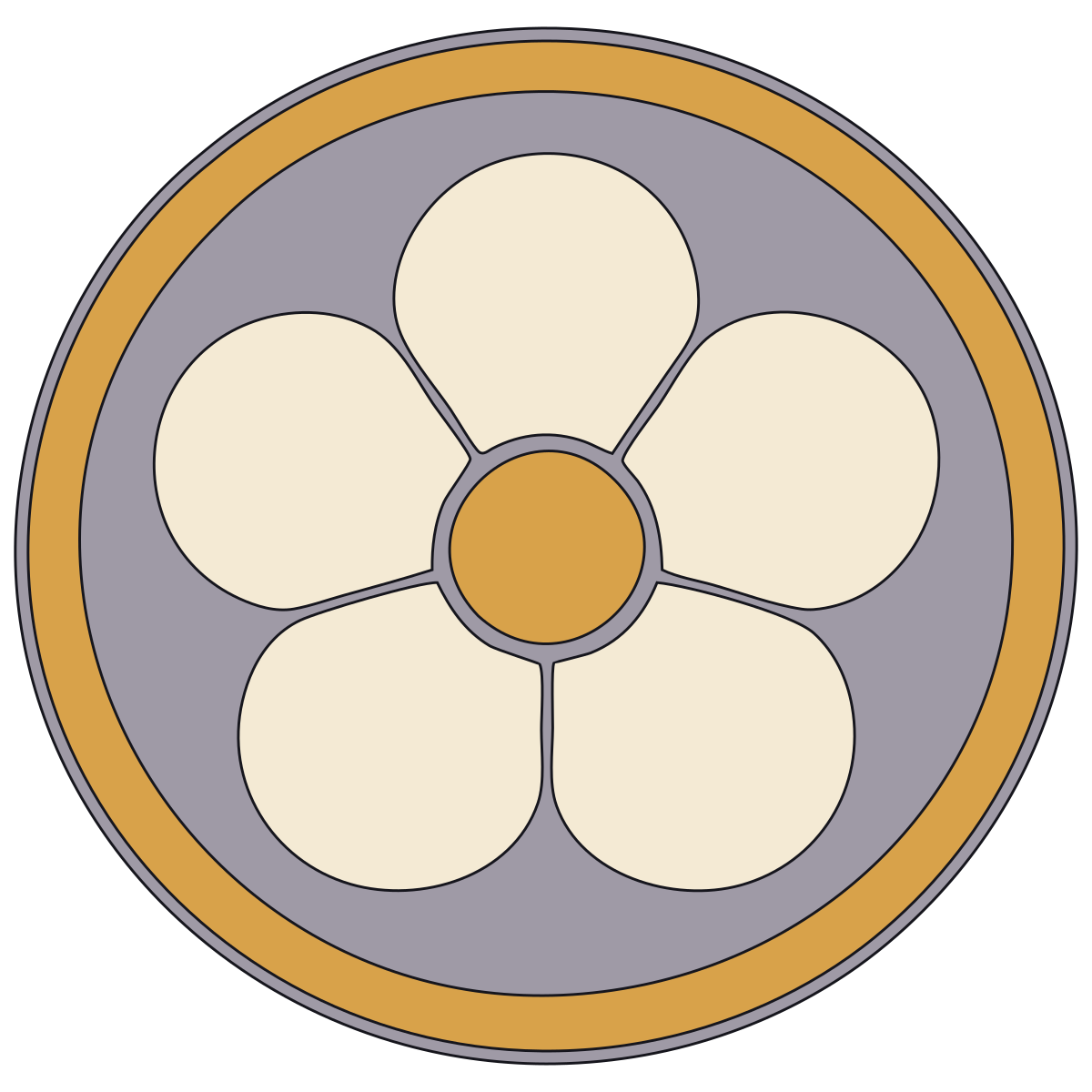 Overhead Plum-Blossom Bowl Crest (Umebachi-mon) — Documented Kamon Motif, Muromachi–Edo preview