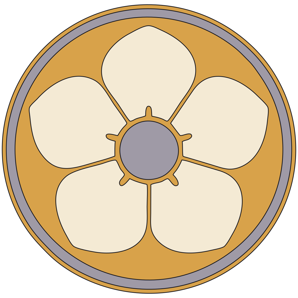 Overhead Plum-Blossom Bowl Crest (Umebachi-mon) — Documented Kamon Motif, Muromachi–Edo preview