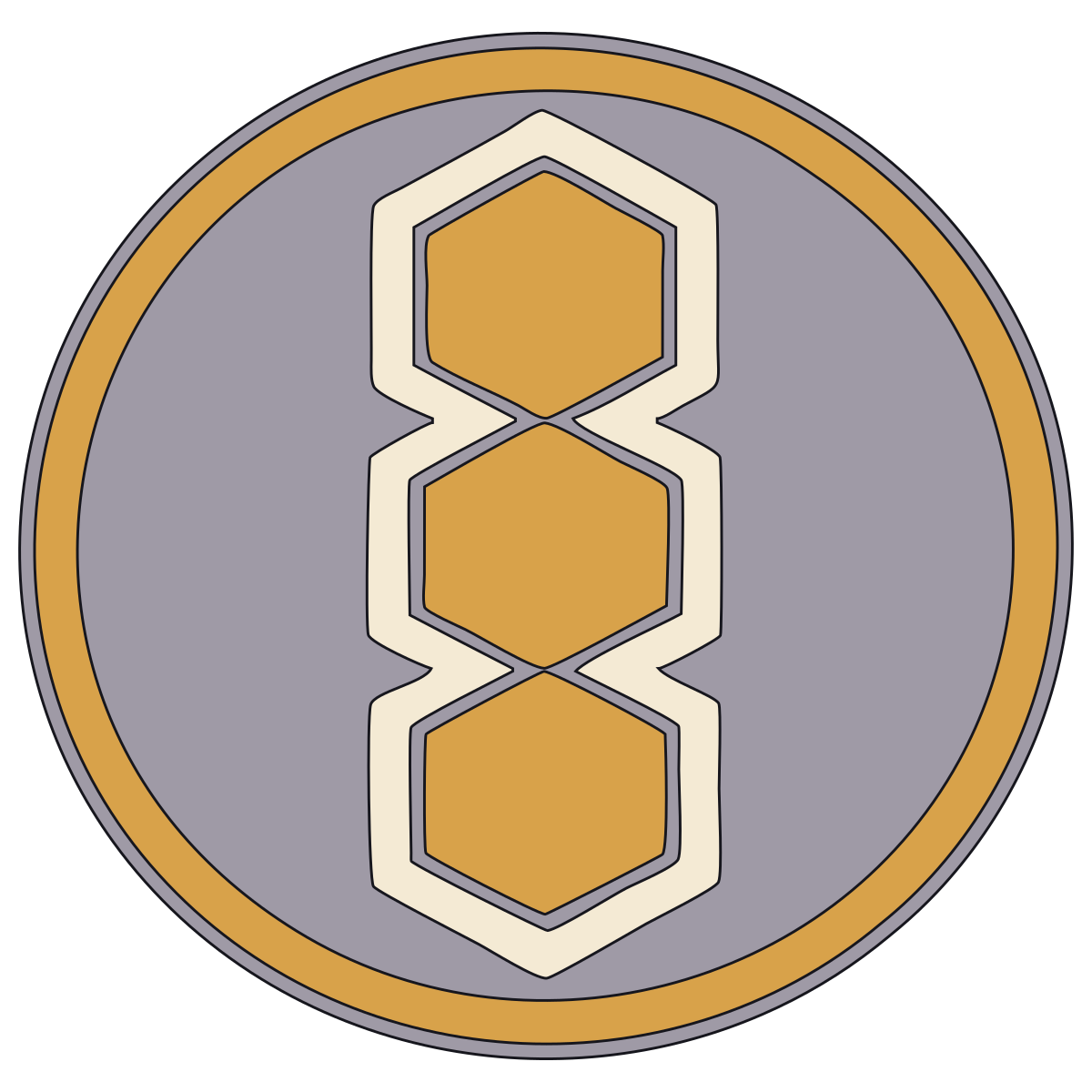 Triple Hexagon Crest (Mitsu-mori Kikkō-mon / Fukayabe) — Documented Kamon Motif, Muromachi–Edo preview