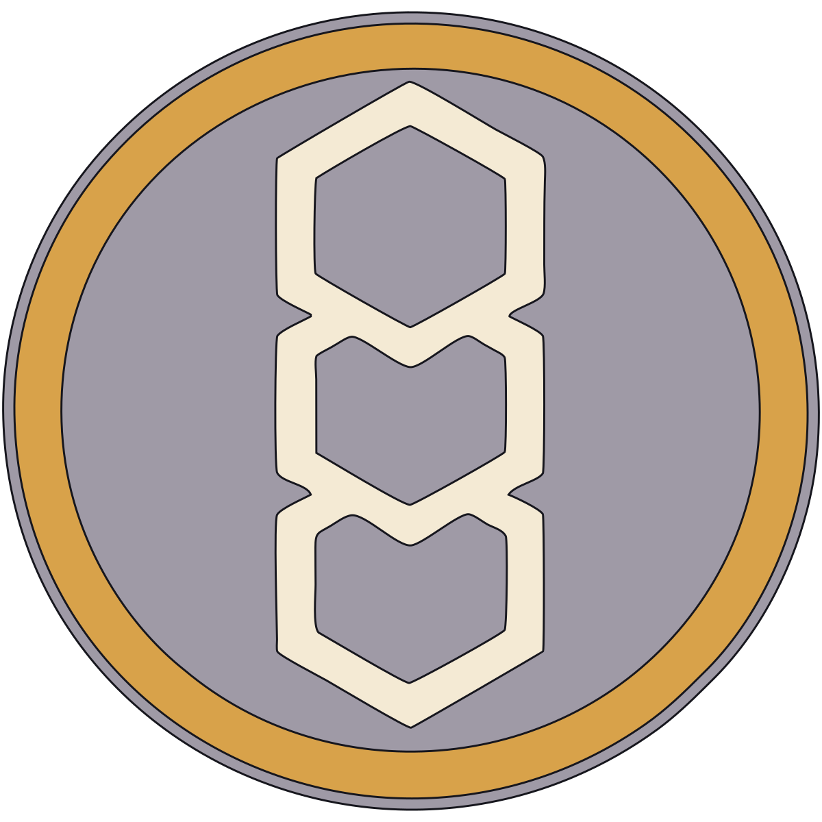 Triple Hexagon Crest (Mitsu-mori Kikkō-mon / Fukayabe) — Documented Kamon Motif, Muromachi–Edo preview