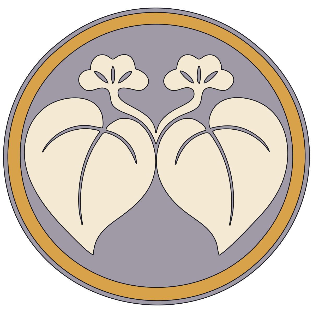 Two-Leaf Asarum Crest (Futaba-Aoi-mon) — Documented Kamon Motif, Muromachi–Edo preview