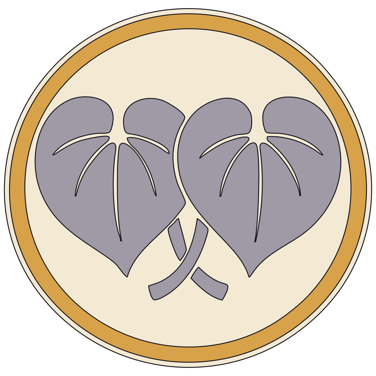 Two-Leaf Asarum Crest (Futaba-Aoi-mon) — Documented Kamon Motif, Muromachi–Edo V3 preview
