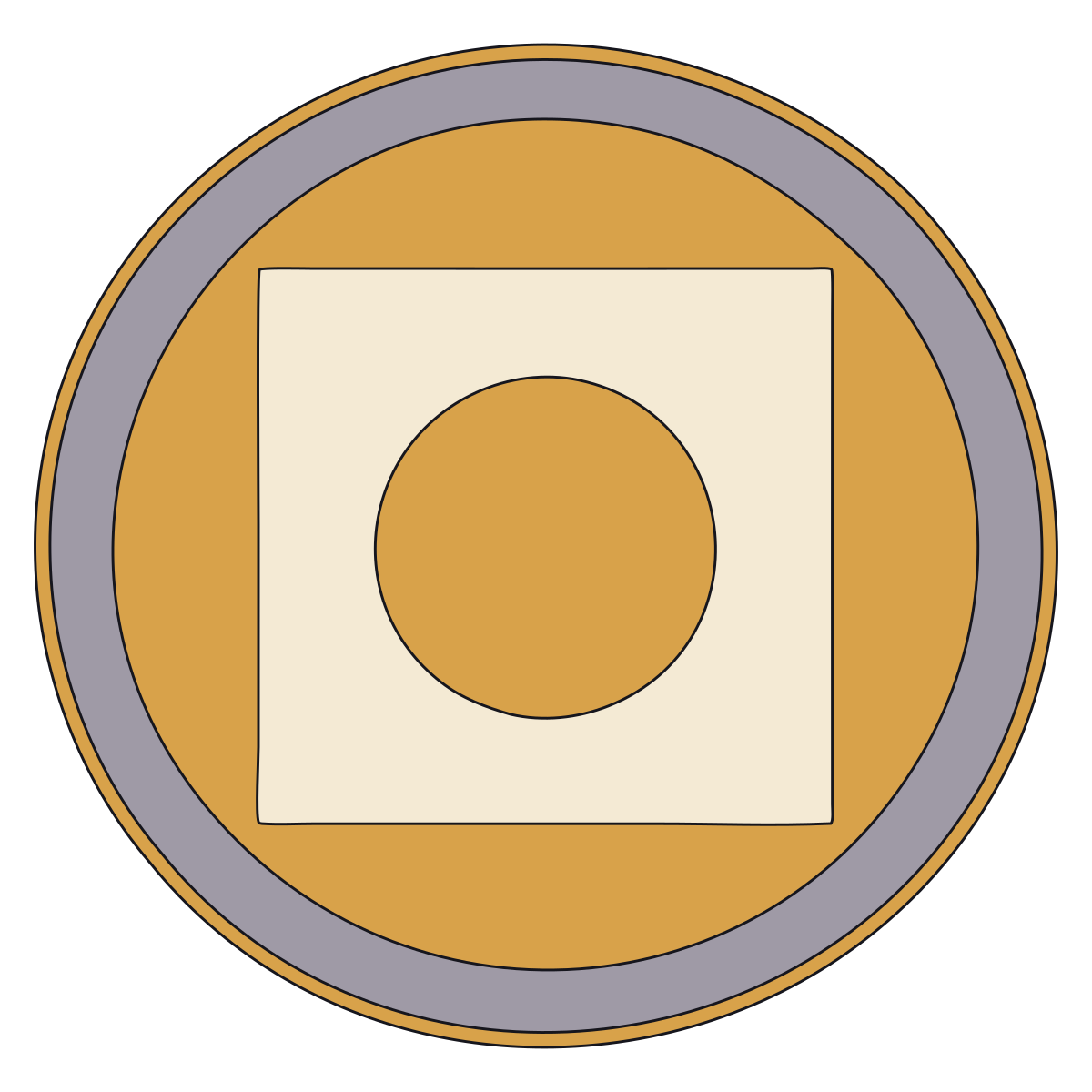 Washer Crest (Kuginuki-mon / Square-Pierced-Round) — Documented Kamon Motif, Muromachi–Edo preview