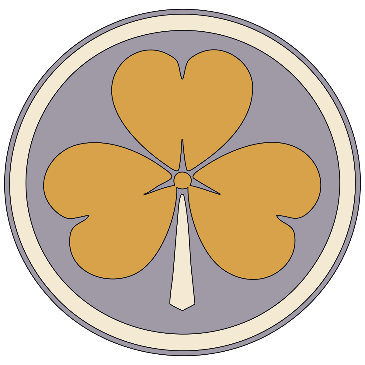 Woodsorrel Trefoil Crest (Katabami-mon) — Documented Kamon Motif, Muromachi–Edo preview